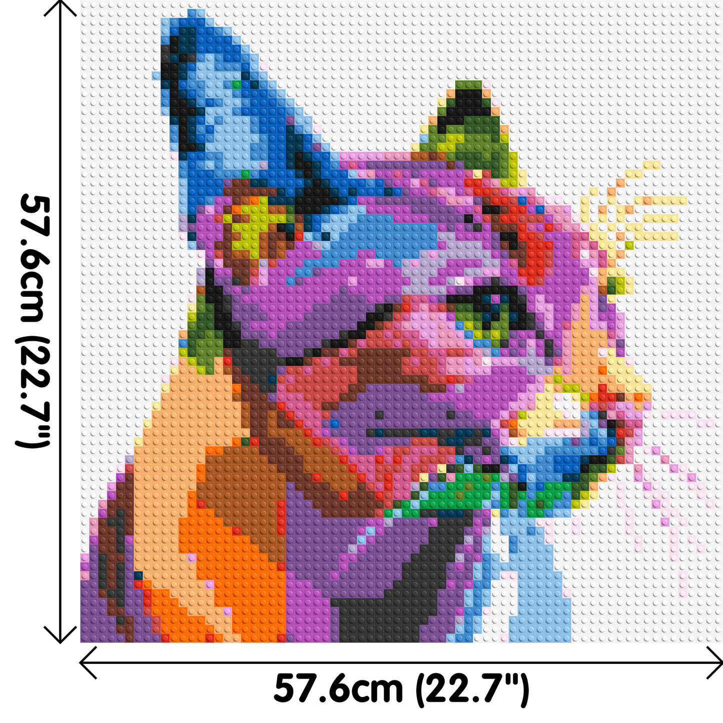 Cat #1 Colourful Pop Art - Brick Art Mosaic Kit 3x3 large