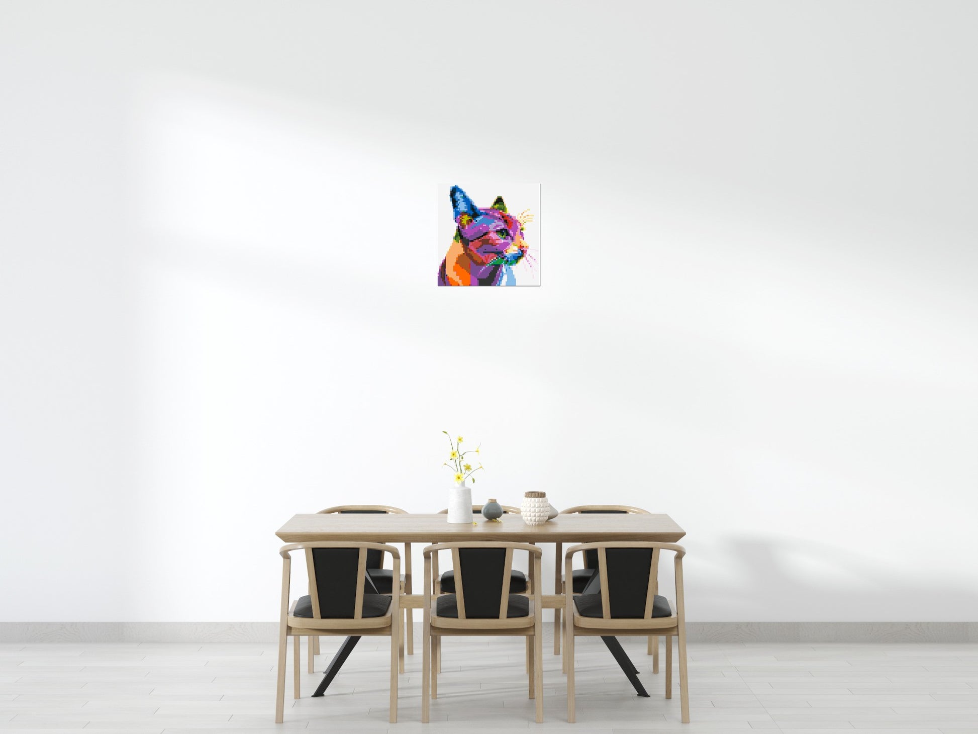 Cat #1 Colourful Pop Art - Brick Art Mosaic Kit 3x3 scene