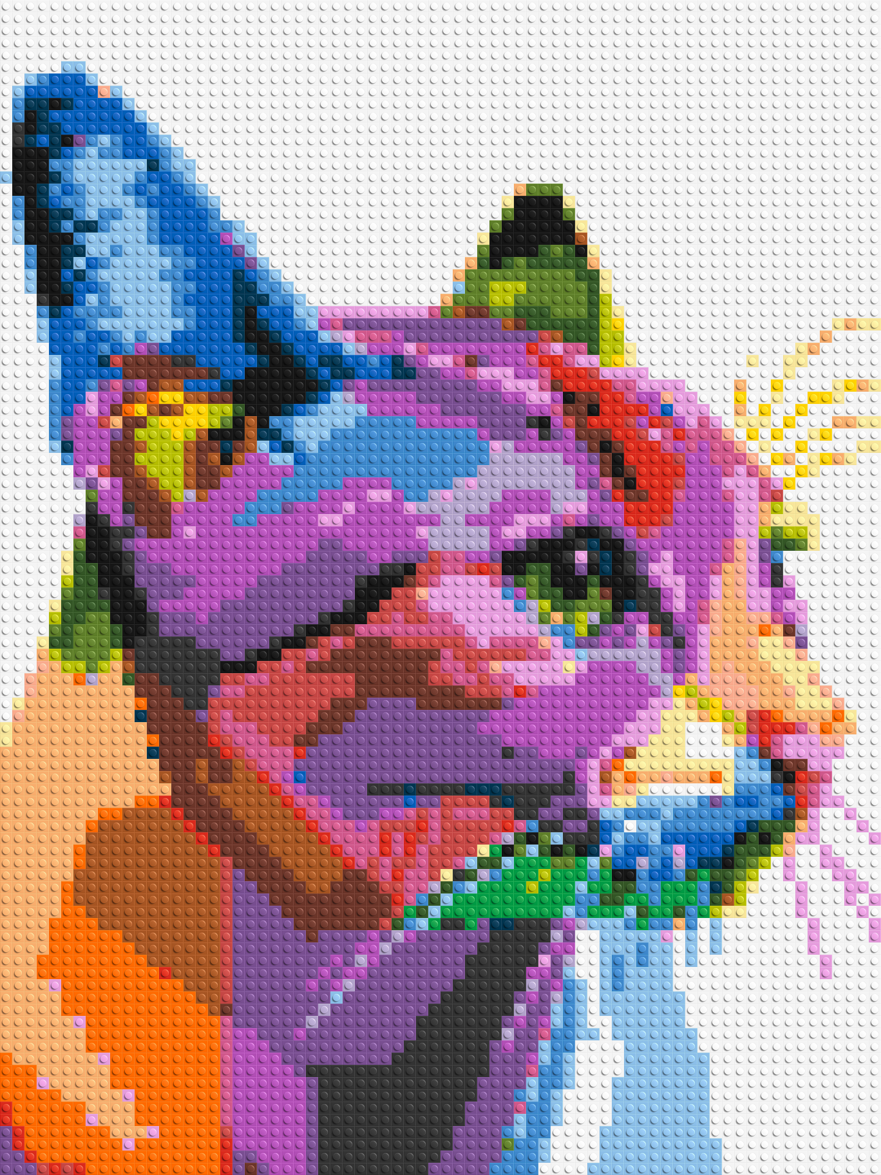 Cat #1 Colourful Pop Art - Brick Art Mosaic Kit 3x4 large