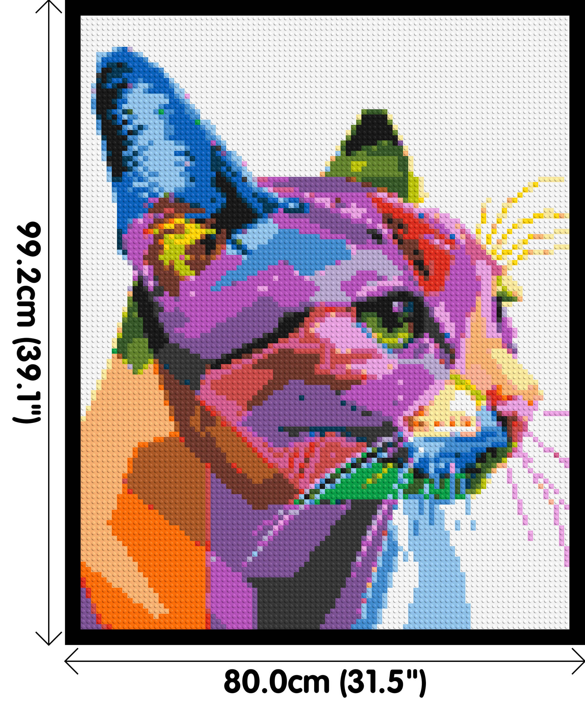 Cat #1 Colourful Pop Art - Brick Art Mosaic Kit 4x5 dimensions with frame