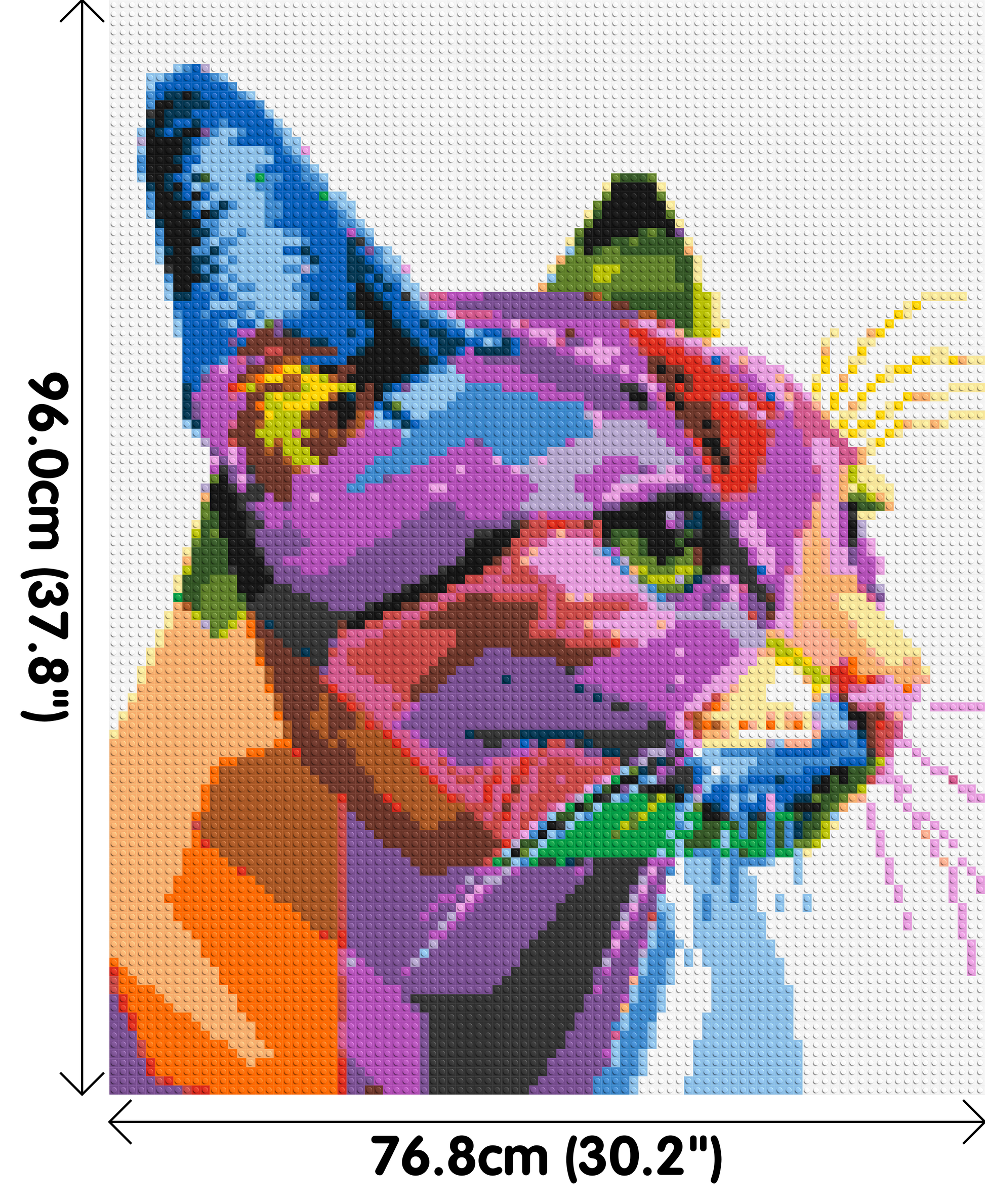 Cat #1 Colourful Pop Art - Brick Art Mosaic Kit 4x5 dimensions