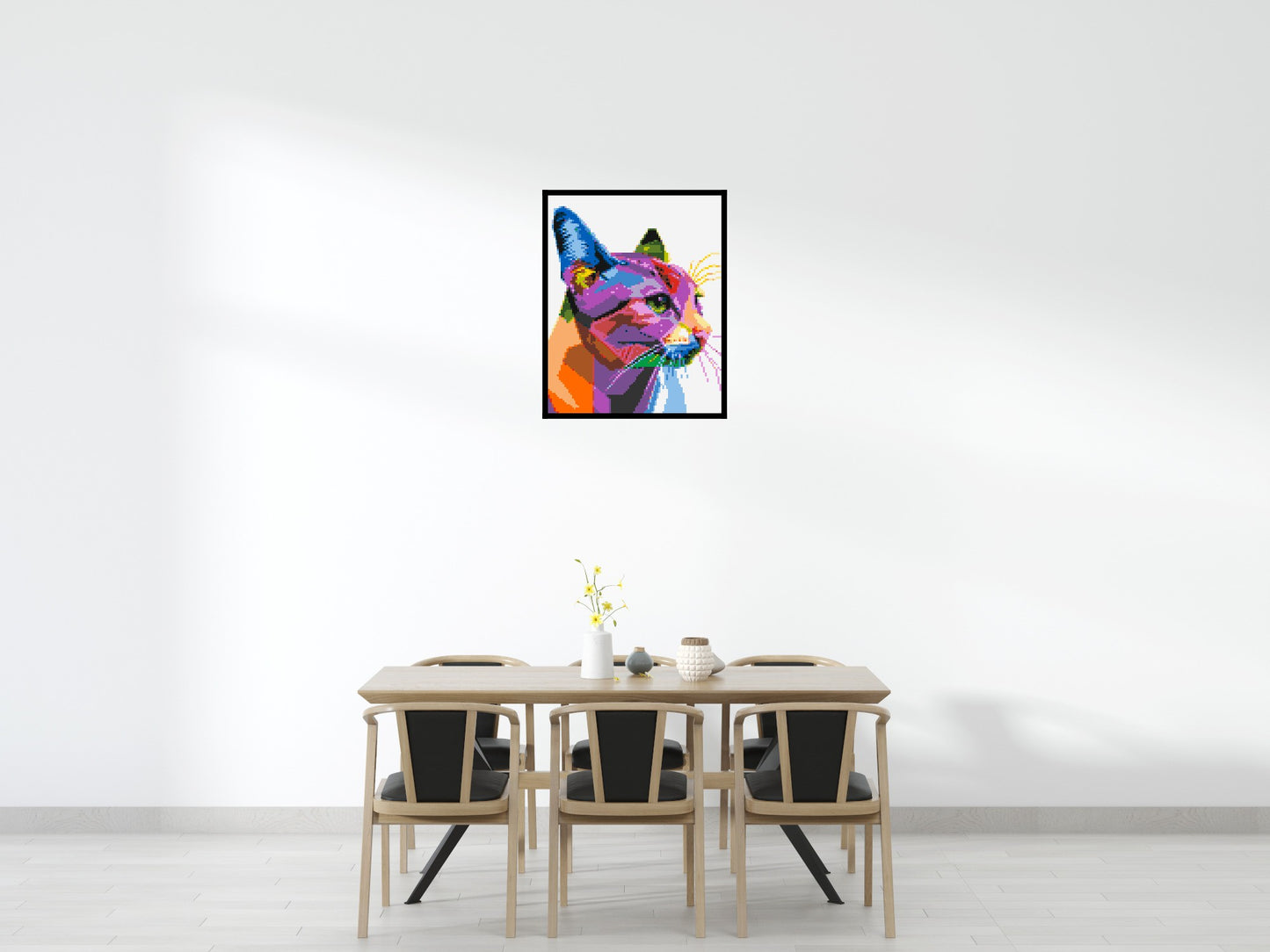 Cat #1 Colourful Pop Art - Brick Art Mosaic Kit 4x5 large