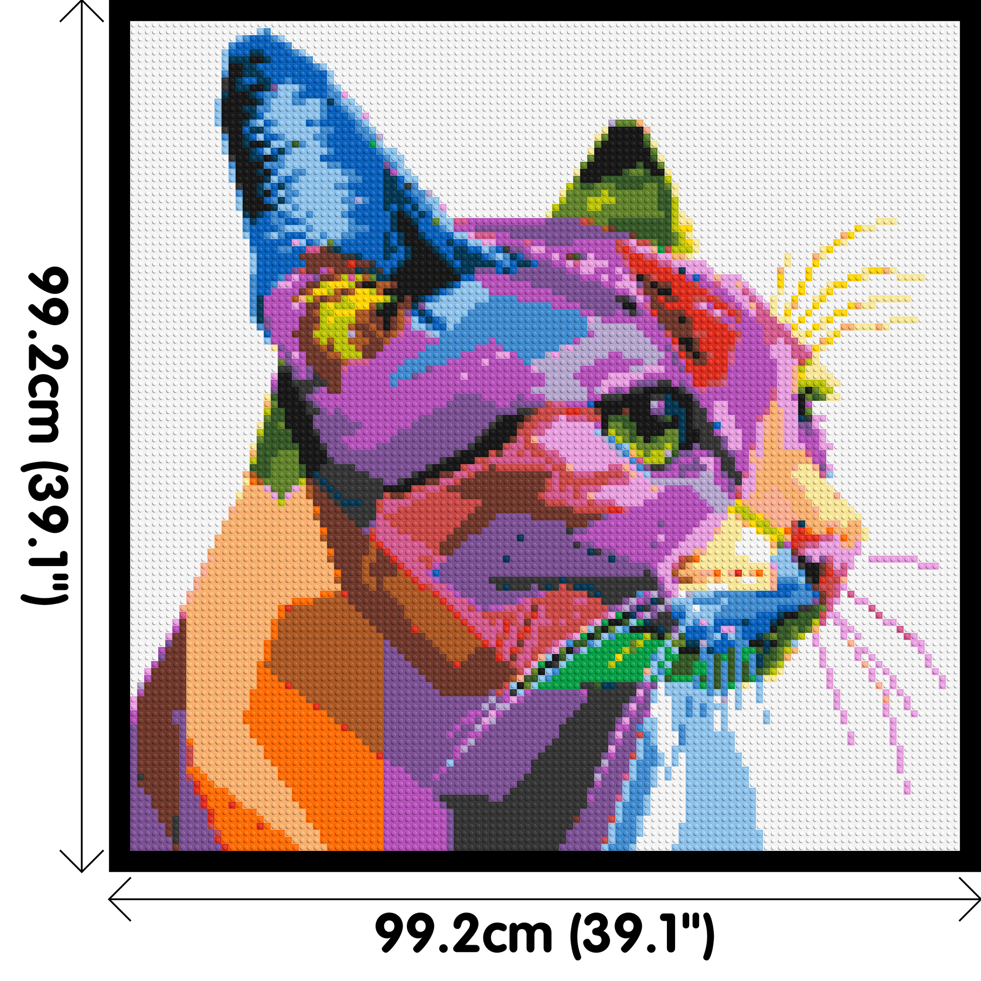 Cat #1 Colourful Pop Art - Brick Art Mosaic Kit 5x5 dimensions with frame