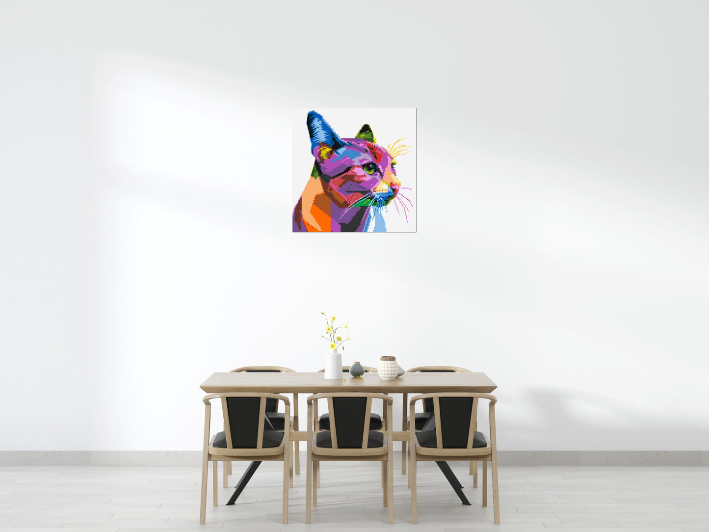 Cat #1 Colourful Pop Art - Brick Art Mosaic Kit 5x5 large