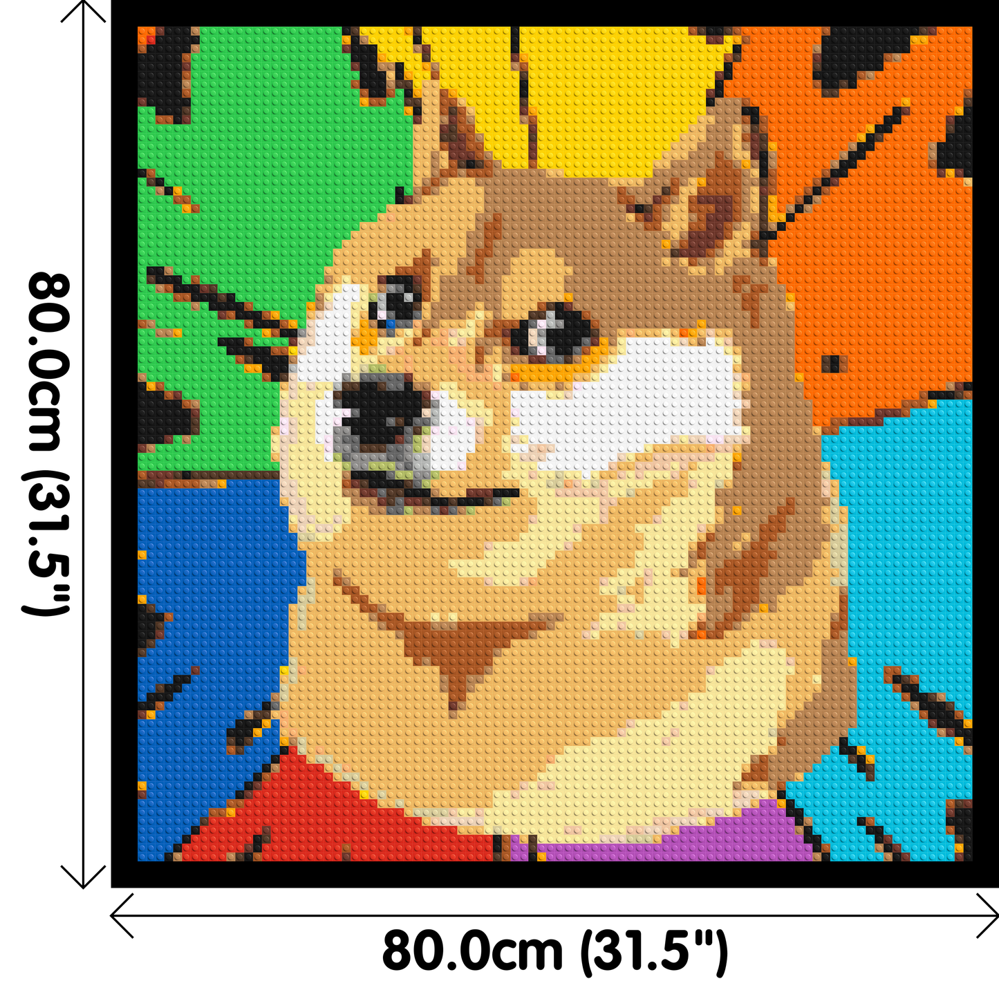 Colourful Doge Meme - Brick Art Mosaic Kit 4x4 large