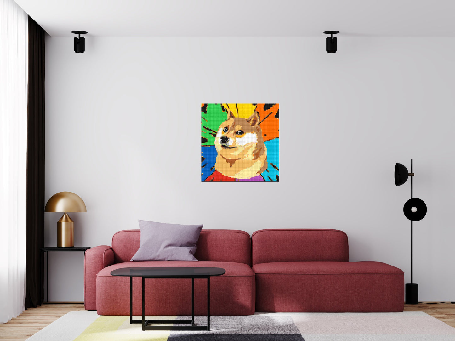 Colourful Doge Meme - Brick Art Mosaic Kit 4x4 large