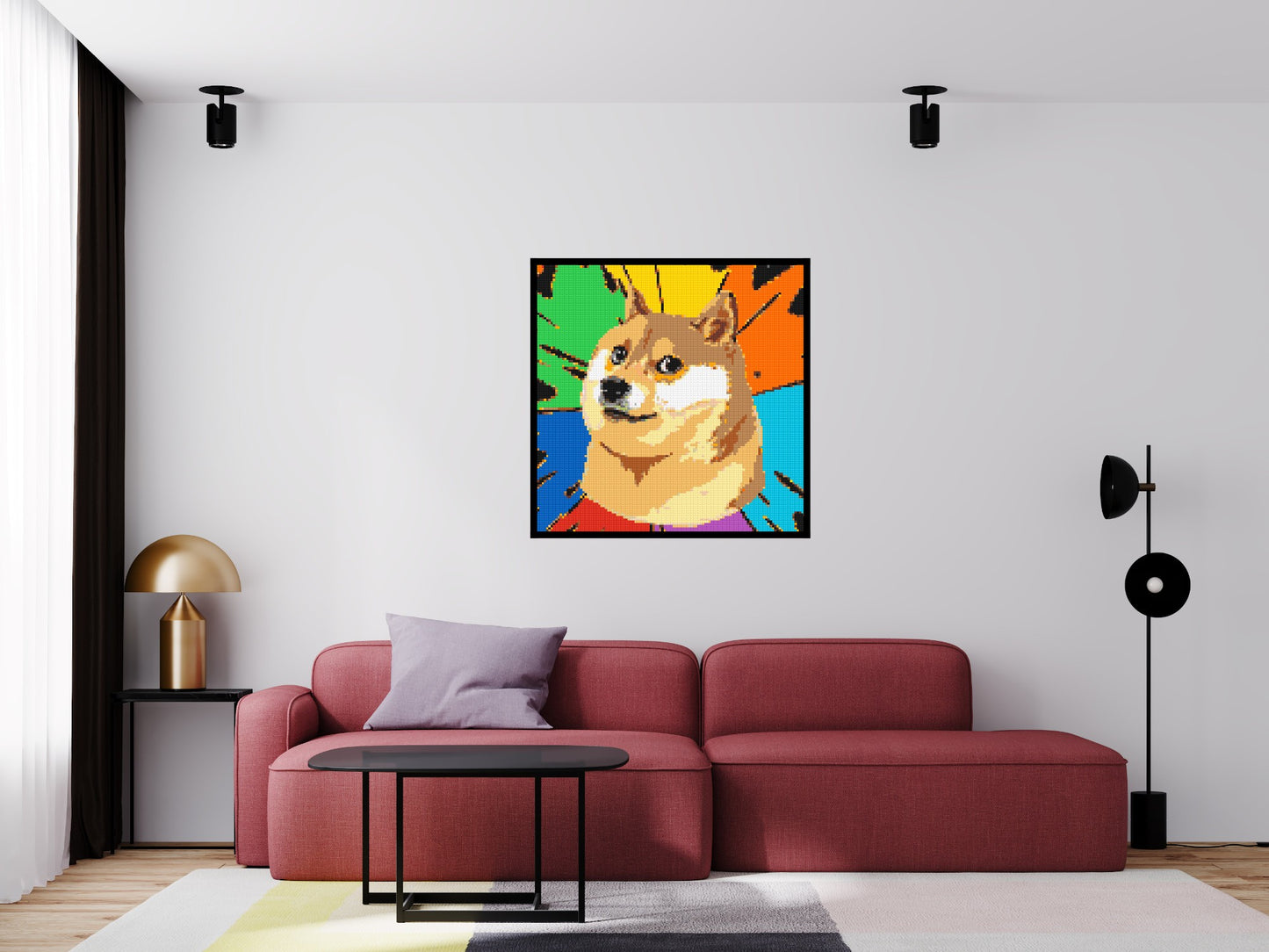 Colourful Doge Meme - Brick Art Mosaic Kit 5x5 large