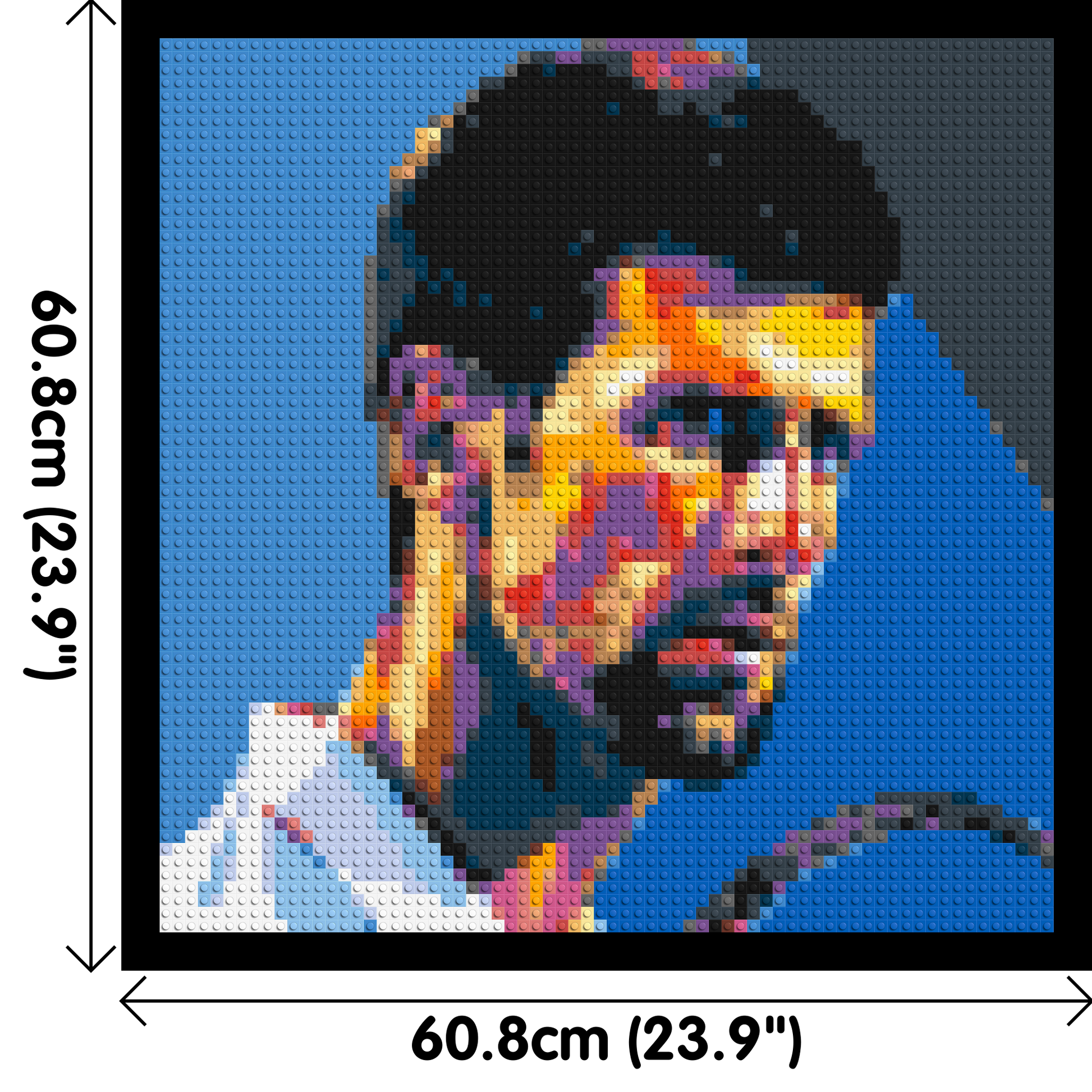 Novak Djokovic - Brick Art Mosaic Kit 3x3 dimensions with frame