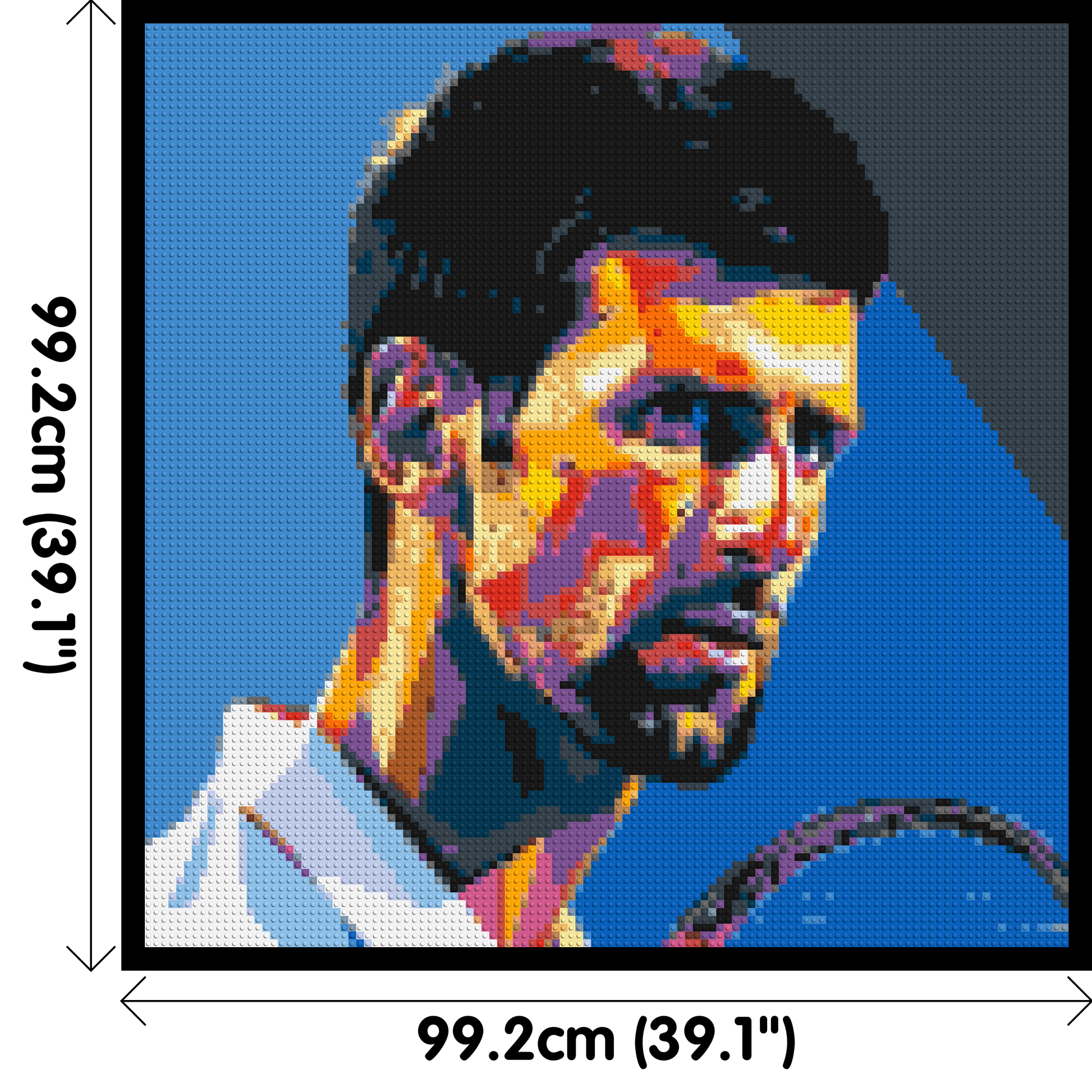 Novak Djokovic - Brick Art Mosaic Kit 5x5 dimensions with frame