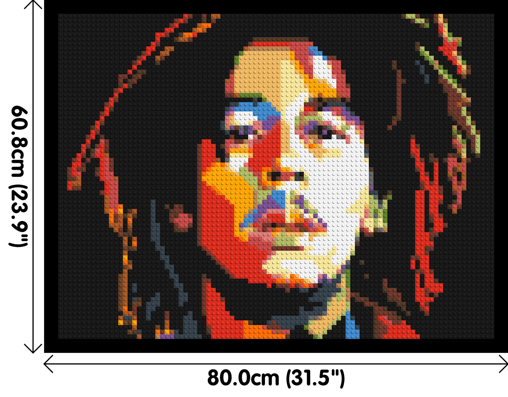 Bob Marley - Brick Art Mosaic Kit 4x3 dimensions with frame