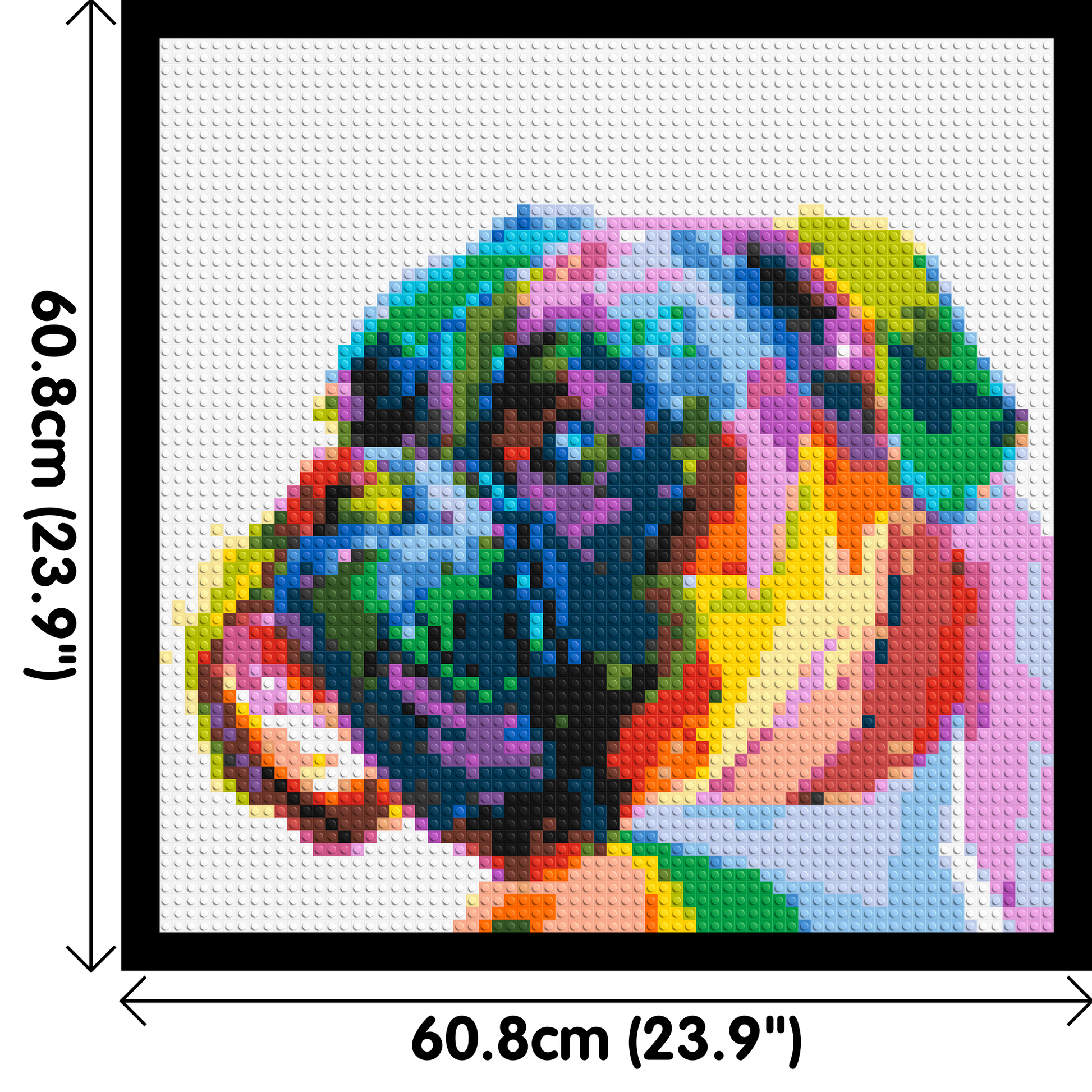 Boxer Colourful Pop Art - Brick Art Mosaic Kit 3x3 dimensions with frame