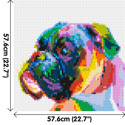 Boxer Colourful Pop Art - Brick Art Mosaic Kit 3x3 large