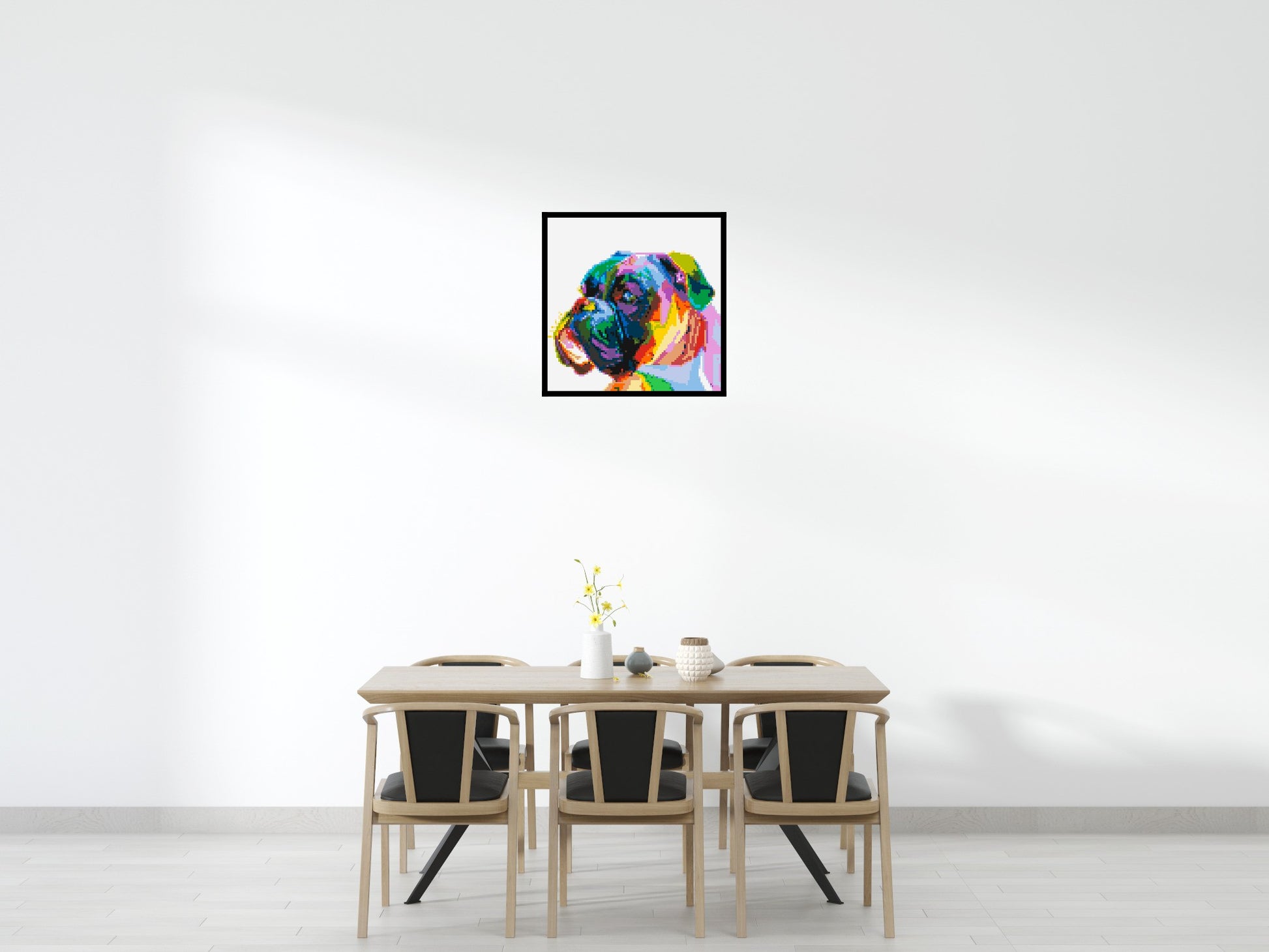 Boxer Colourful Pop Art - Brick Art Mosaic Kit 4x4 scene with frame