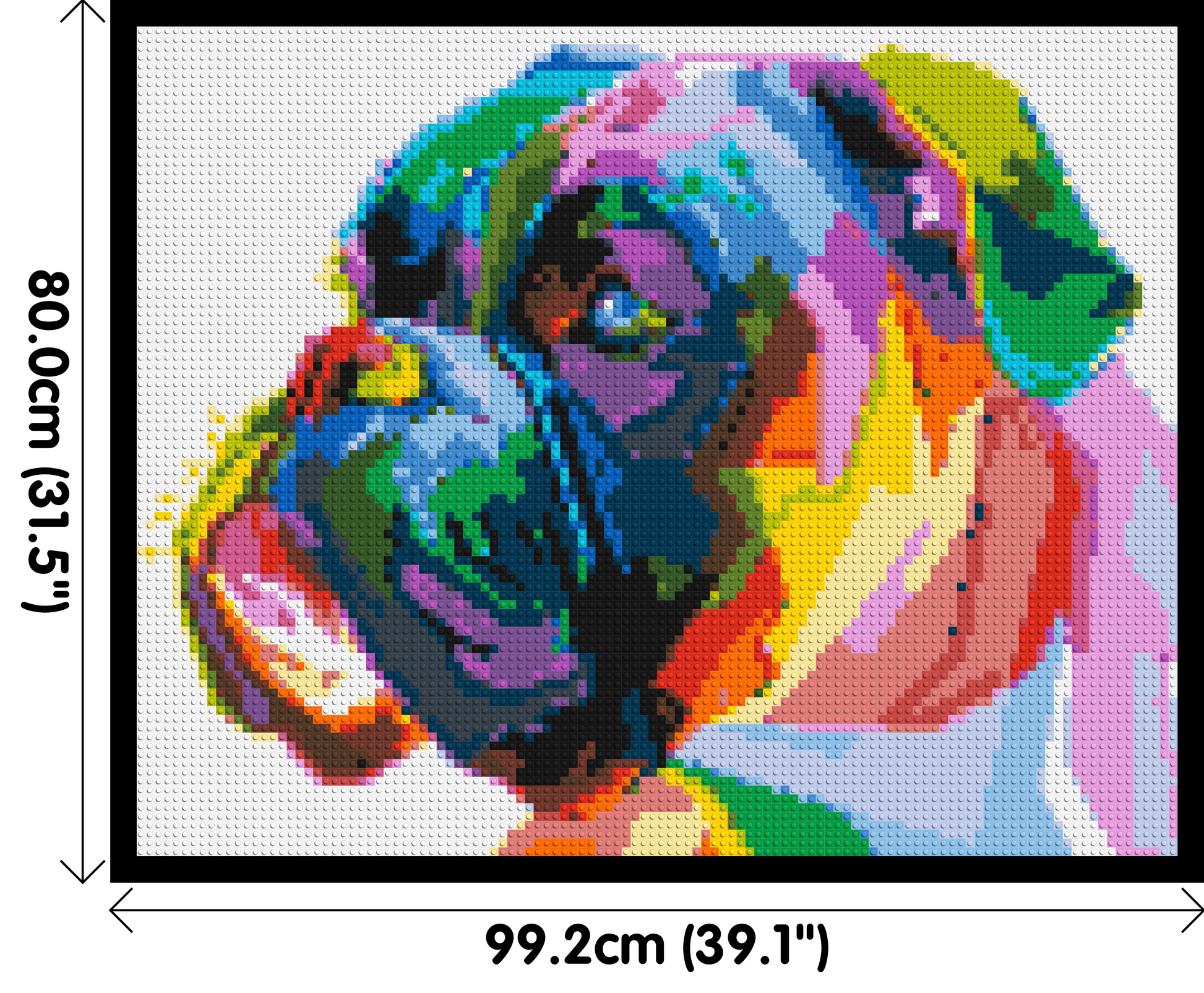 Boxer Colourful Pop Art - Brick Art Mosaic Kit 5x4 dimensions with frame