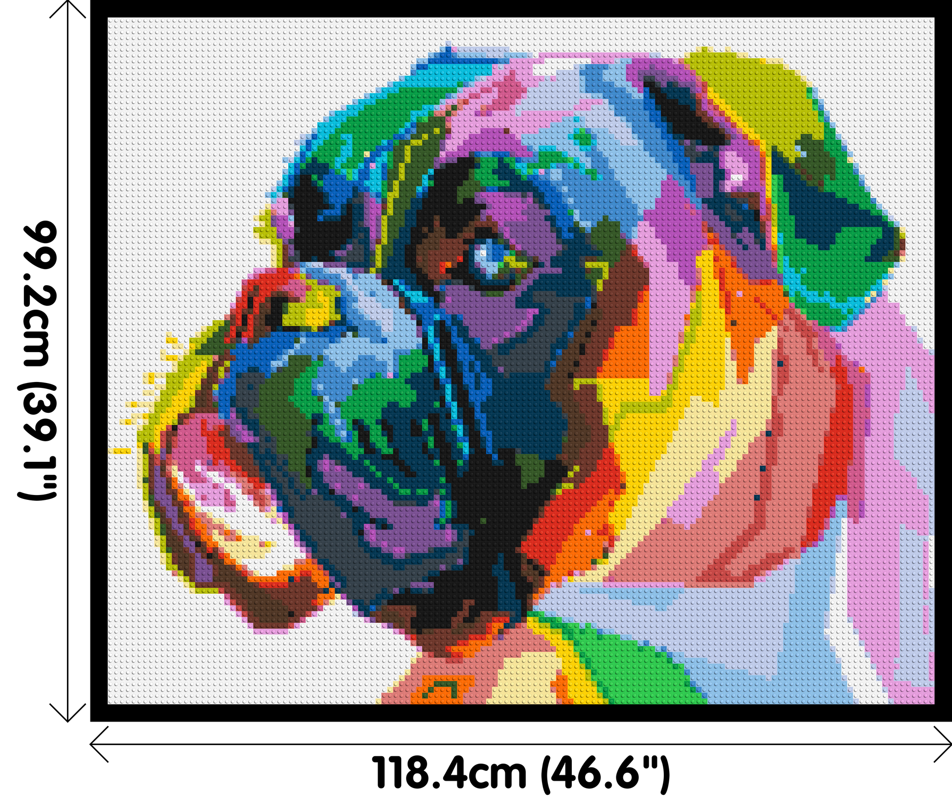 Boxer Colourful Pop Art - Brick Art Mosaic Kit 6x5 dimensions with frame