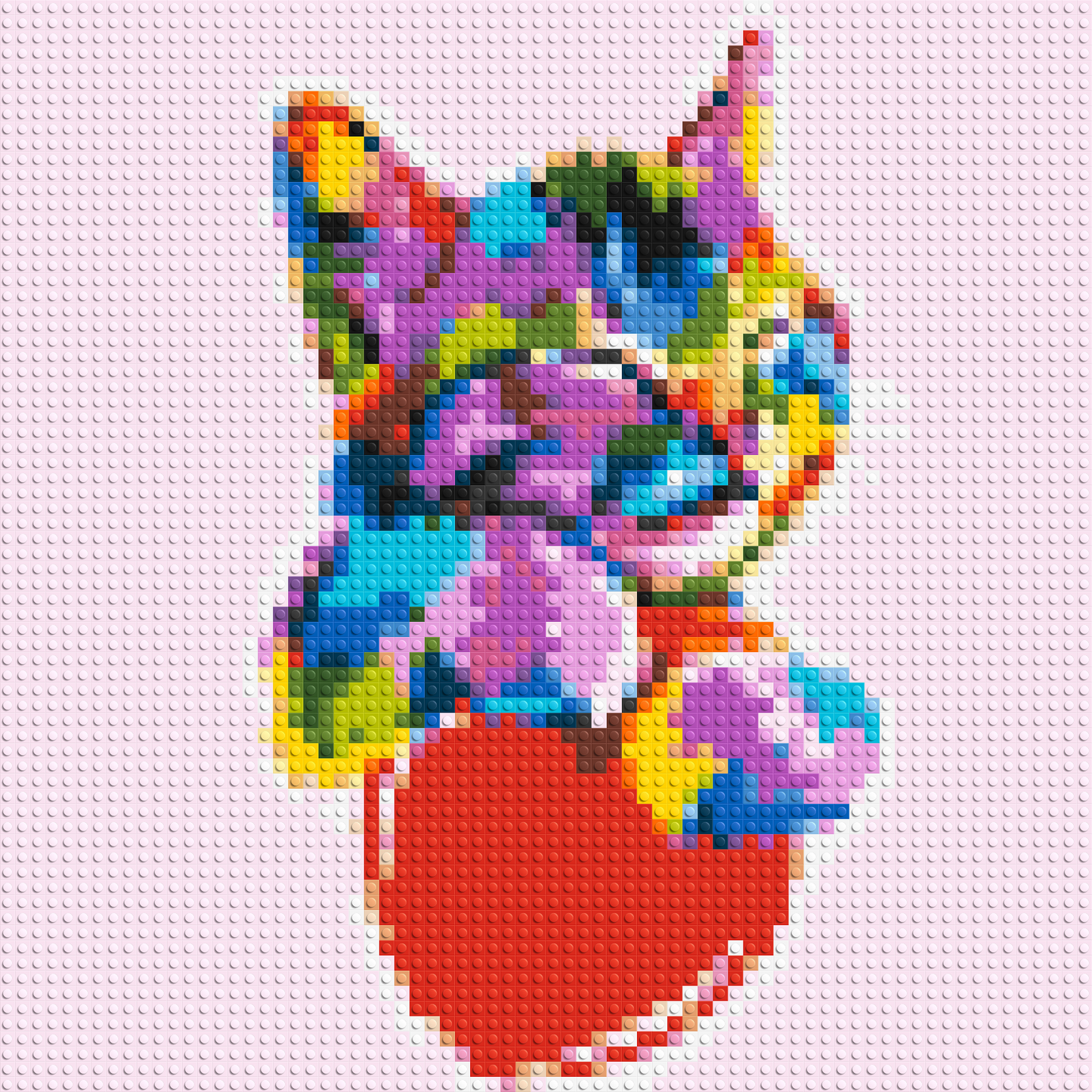 Cat with a Heart Colourful Pop Art - Brick Art Mosaic Kit 3x3 large