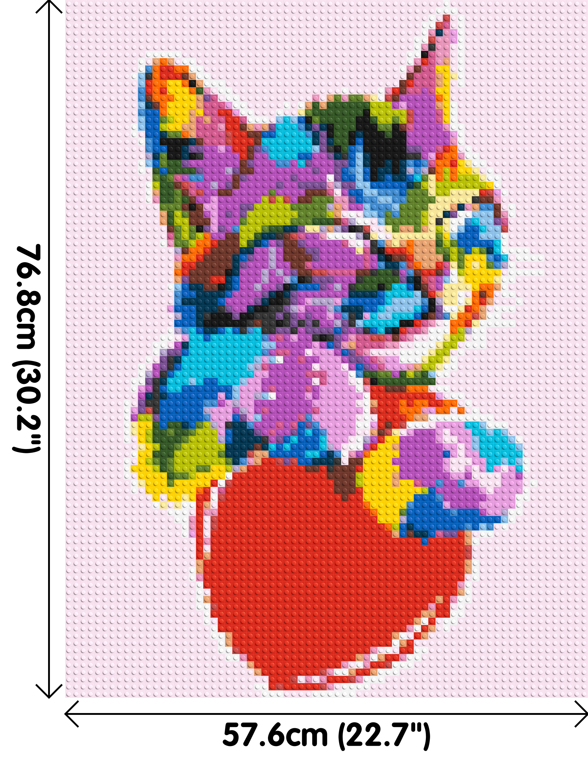 Cat with a Heart Colourful Pop Art - Brick Art Mosaic Kit 3x4 dimensions