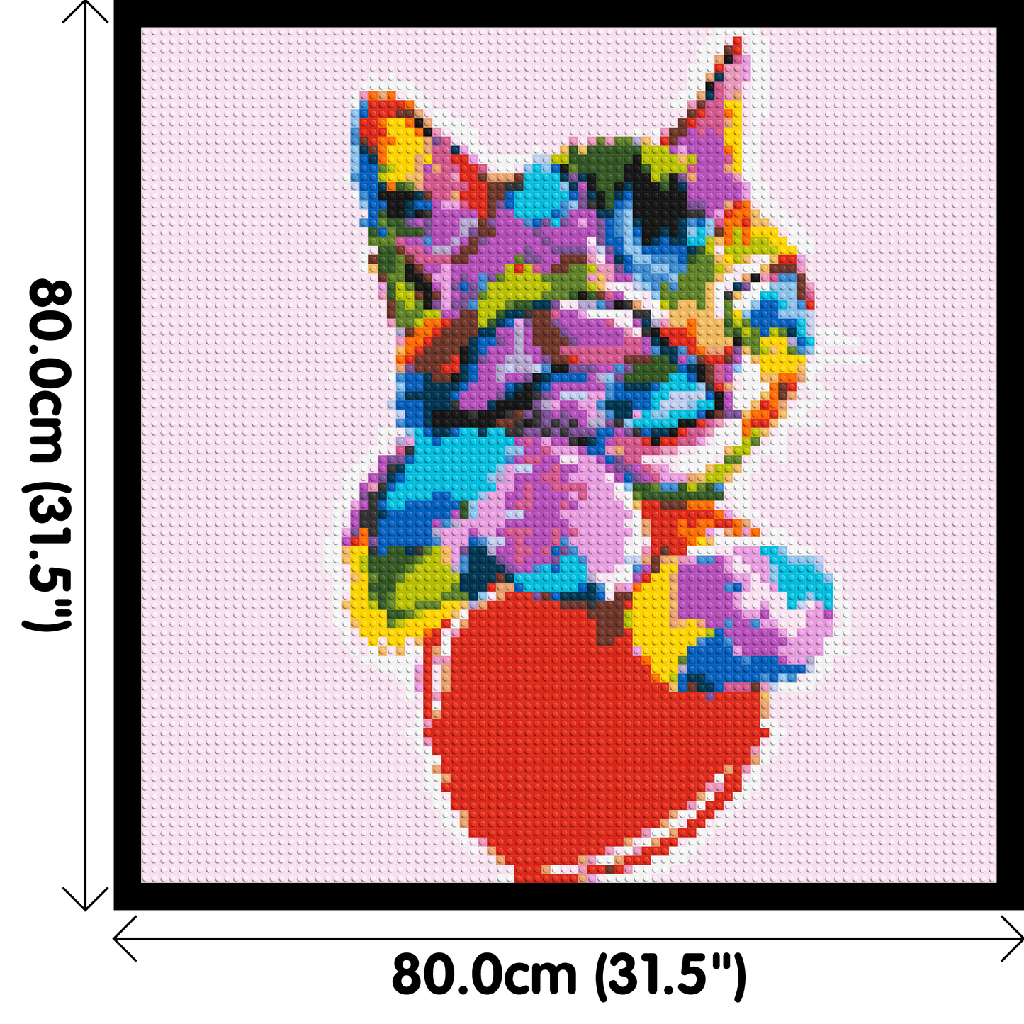Cat with a Heart Colourful Pop Art - Brick Art Mosaic Kit 4x4 large
