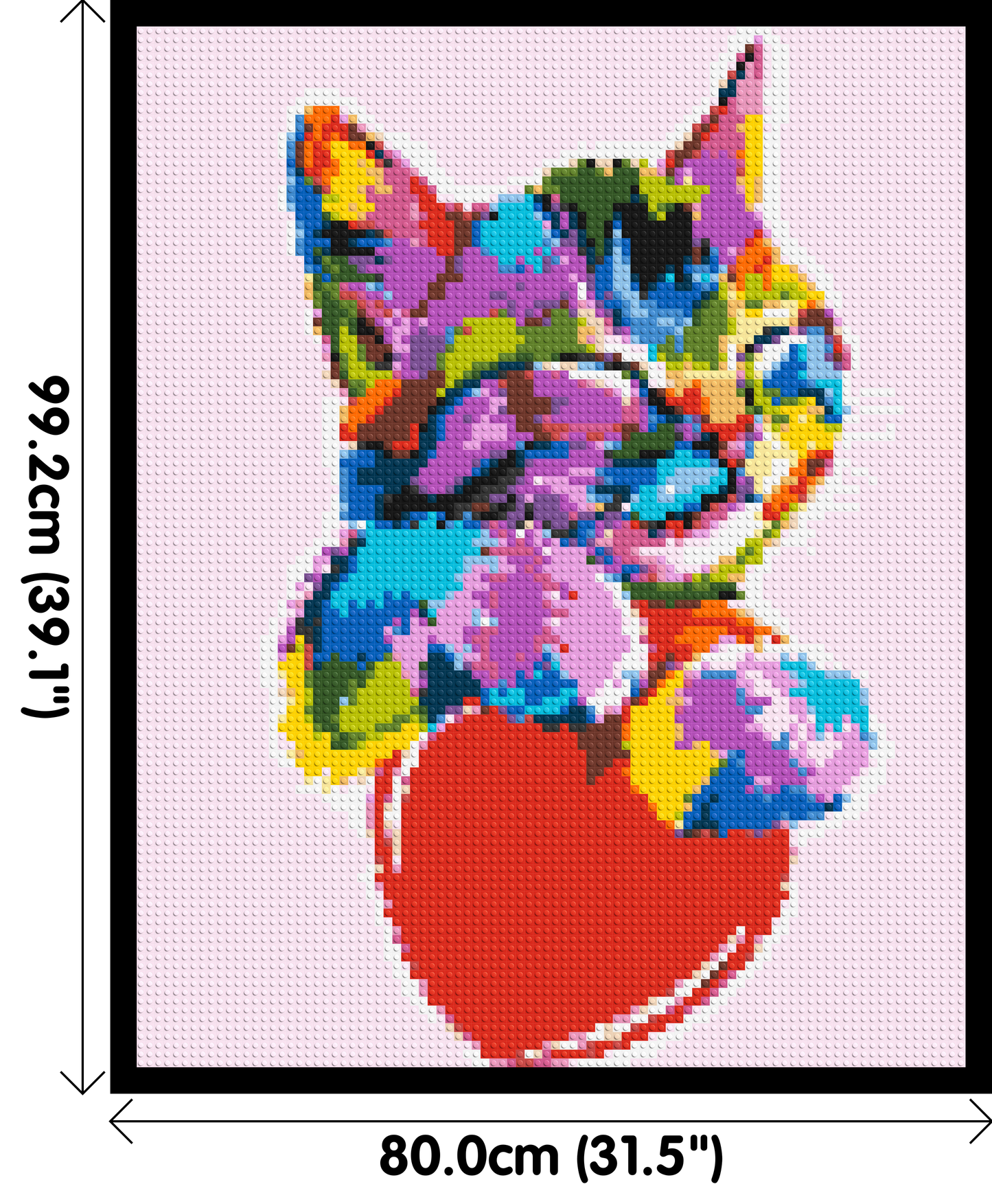 Cat with a Heart Colourful Pop Art - Brick Art Mosaic Kit 4x5 large