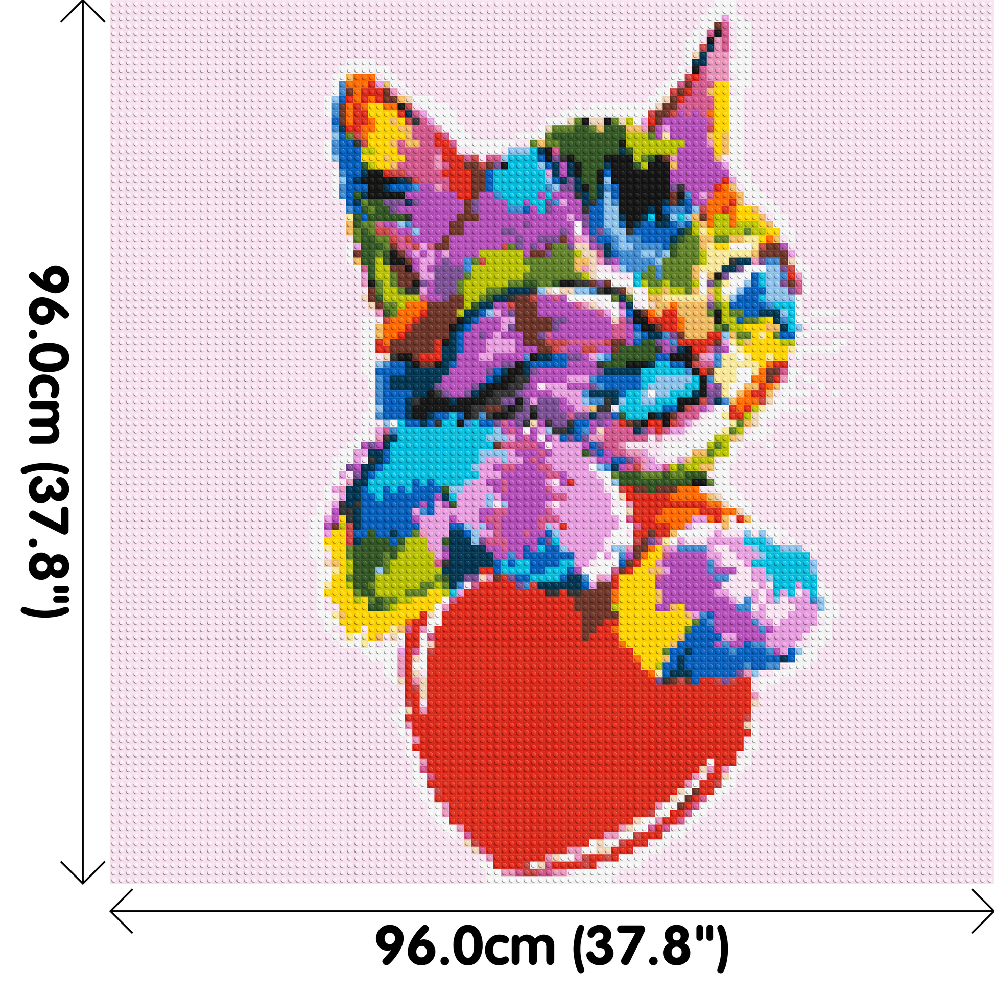 Cat with a Heart Colourful Pop Art - Brick Art Mosaic Kit 5x5 dimensions