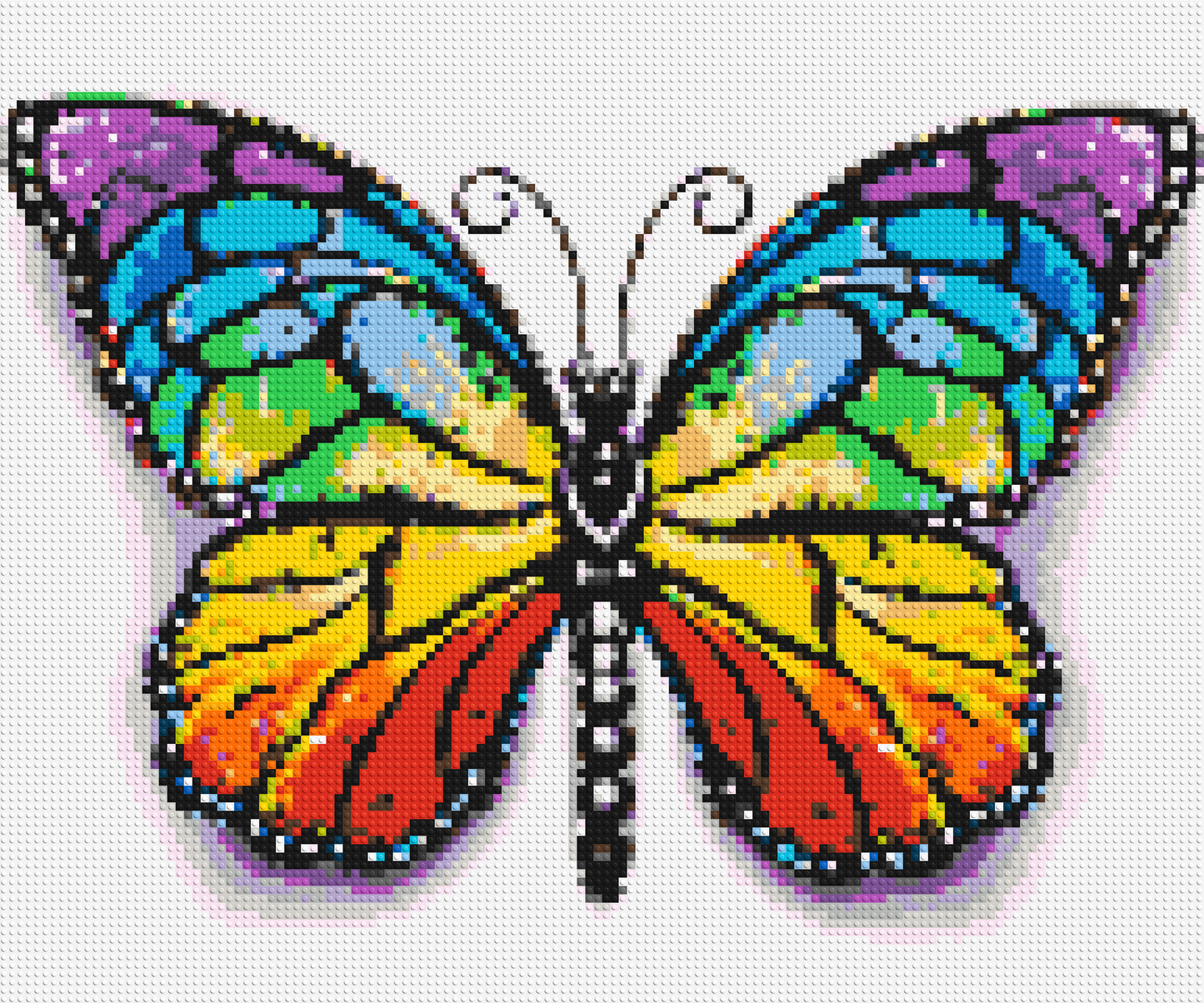 Butterfly Colourful Pop Art  - Brick Art Mosaic Kit 6x5 large