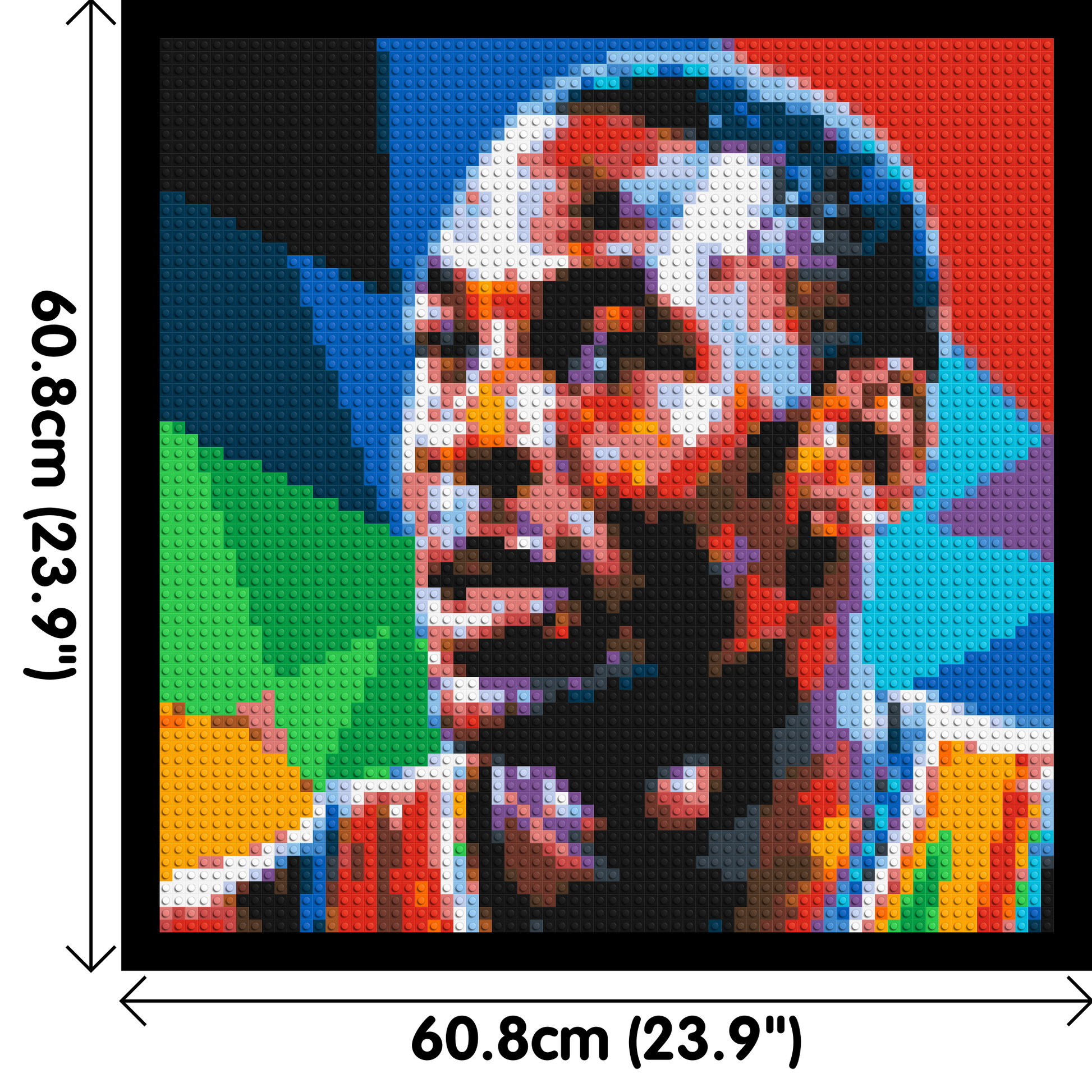 Michael Jordan - Brick Art Mosaic Kit 3x3 dimensions with frame