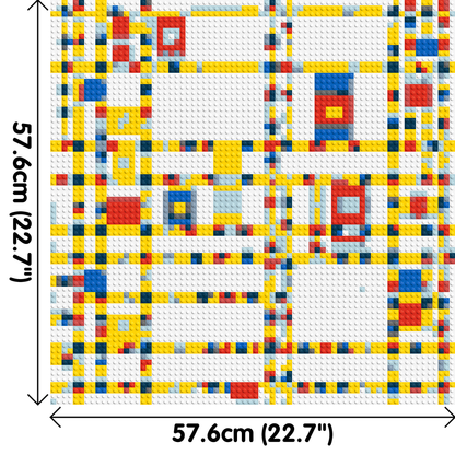 Broadway Boogie Woogie by Piet Mondrian - Brick Art Mosaic Kit 3x3 large