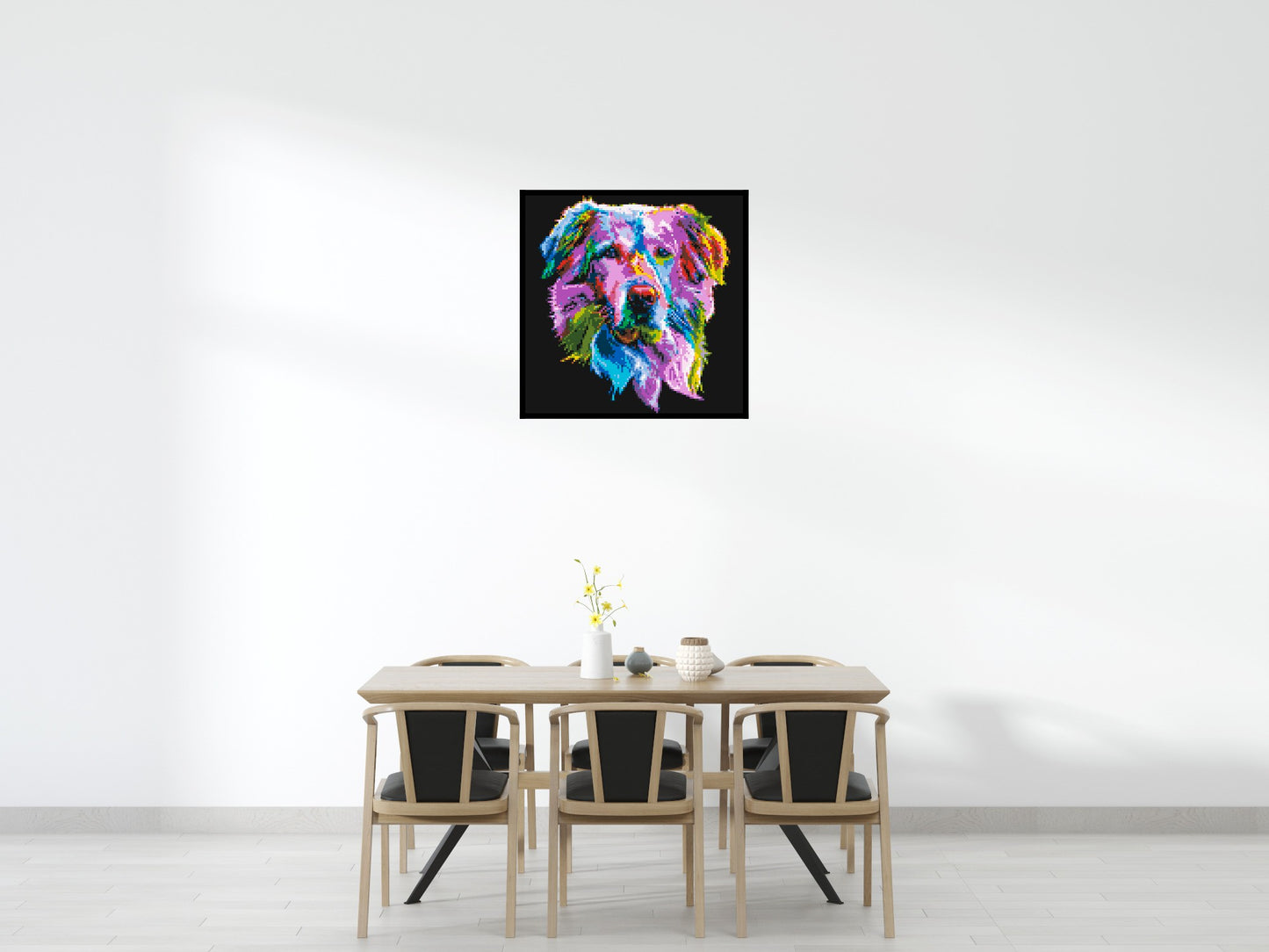 Golden Retriever Colourful Pop Art - Brick Art Mosaic Kit 5x5 large
