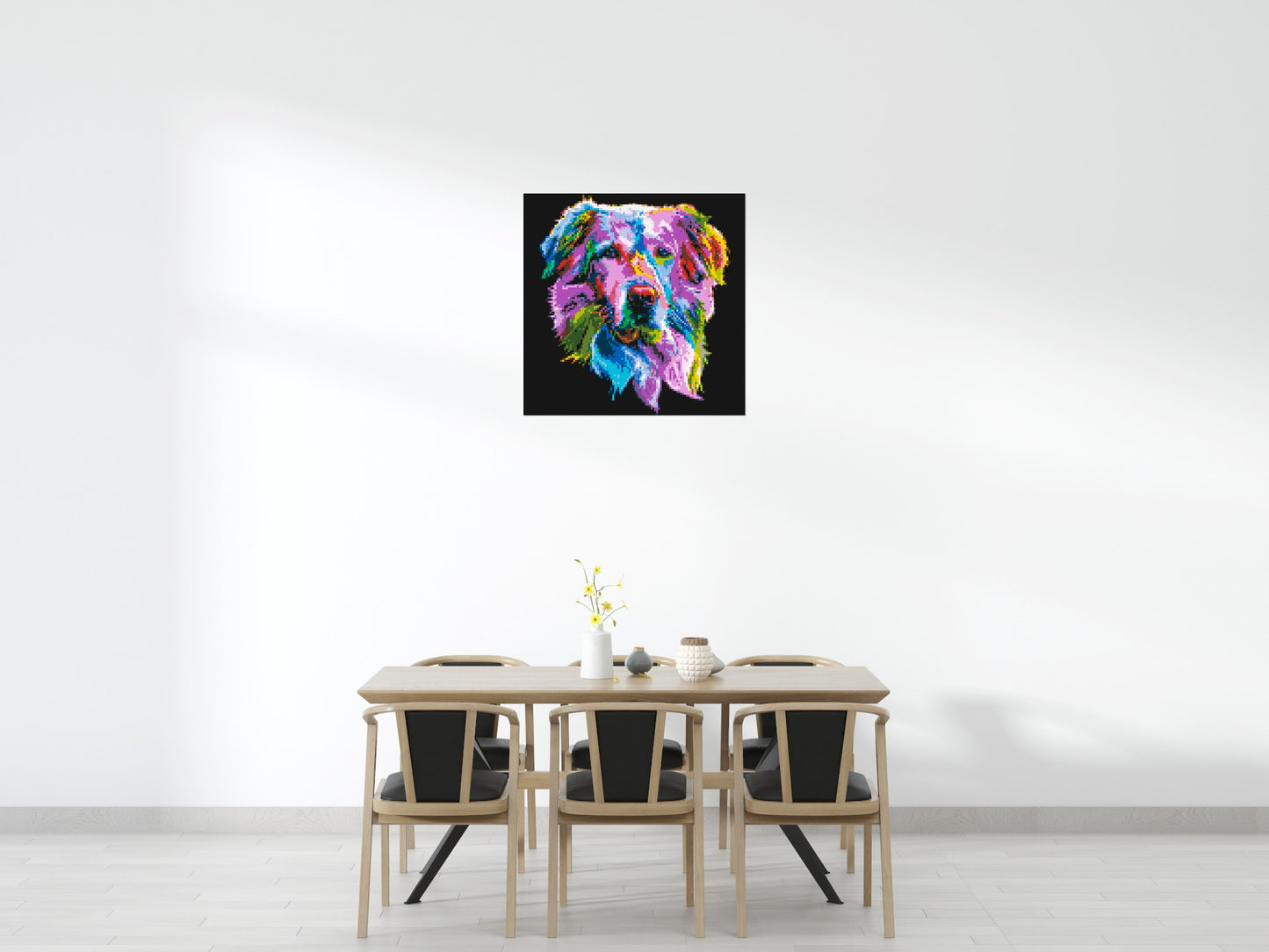 Golden Retriever Colourful Pop Art - Brick Art Mosaic Kit 5x5 large