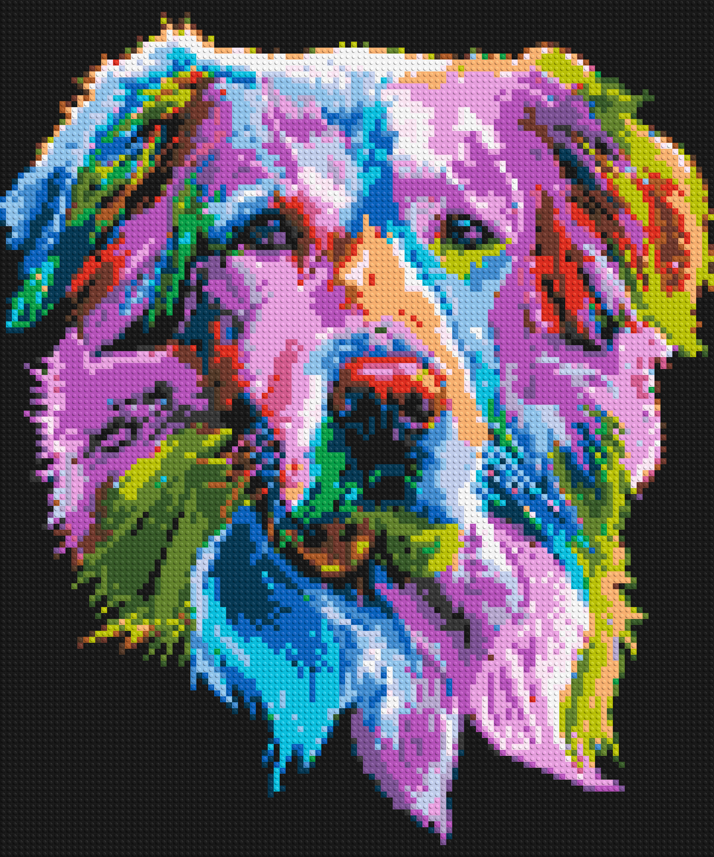 Golden Retriever Colourful Pop Art - Brick Art Mosaic Kit 5x6 large