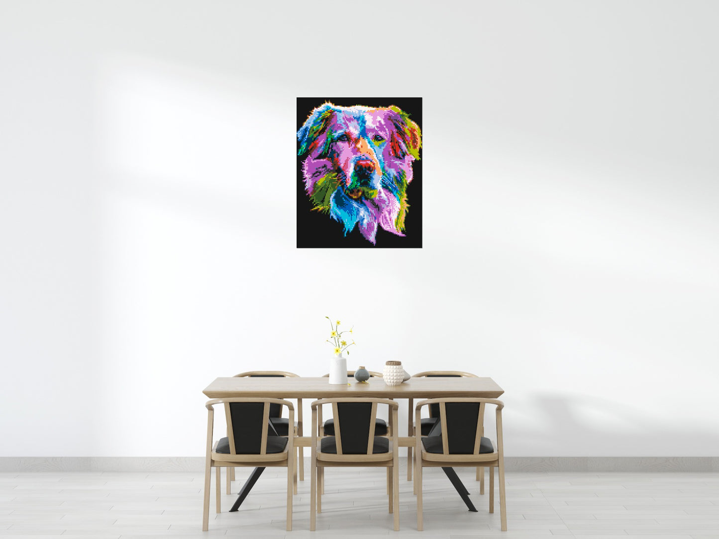 Golden Retriever Colourful Pop Art - Brick Art Mosaic Kit 5x6 large