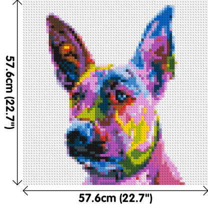 Belgian Malinois Colourful Pop Art - Brick Art Mosaic Kit 3x3 large