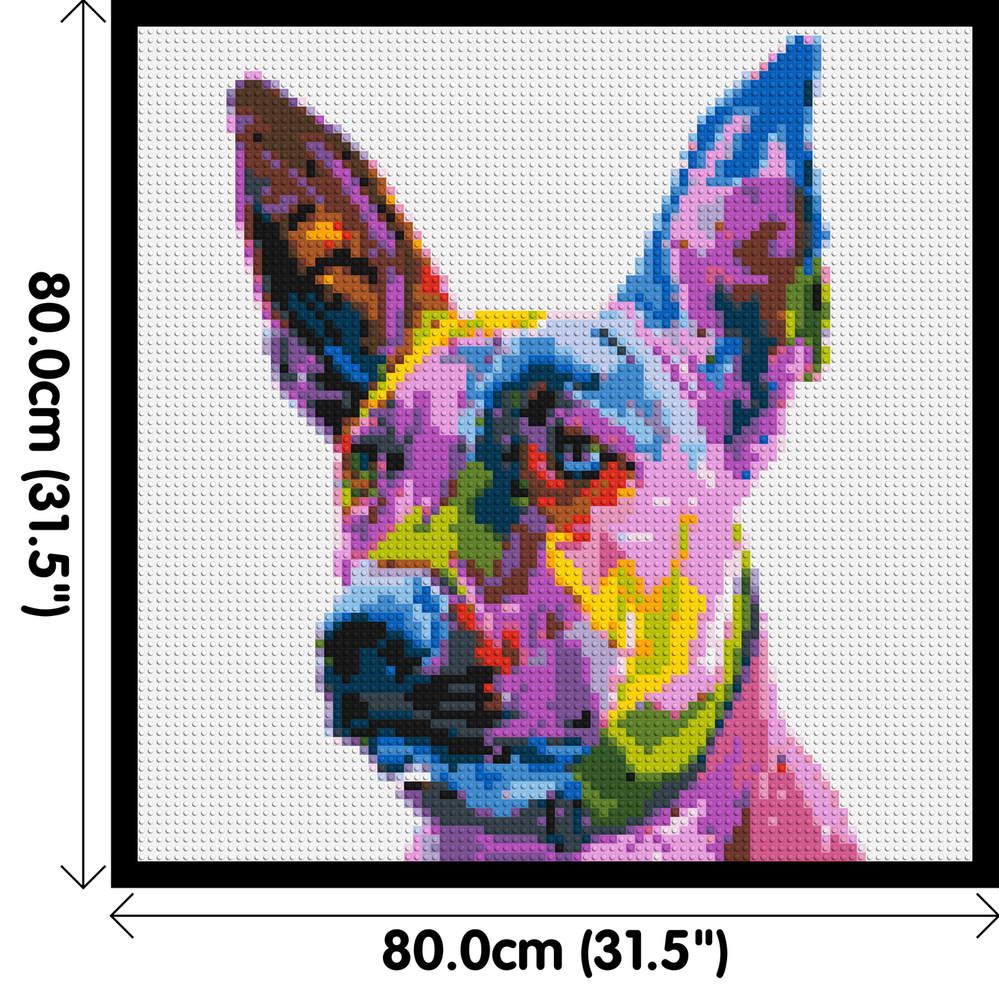 Belgian Malinois Colourful Pop Art - Brick Art Mosaic Kit 4x4 large