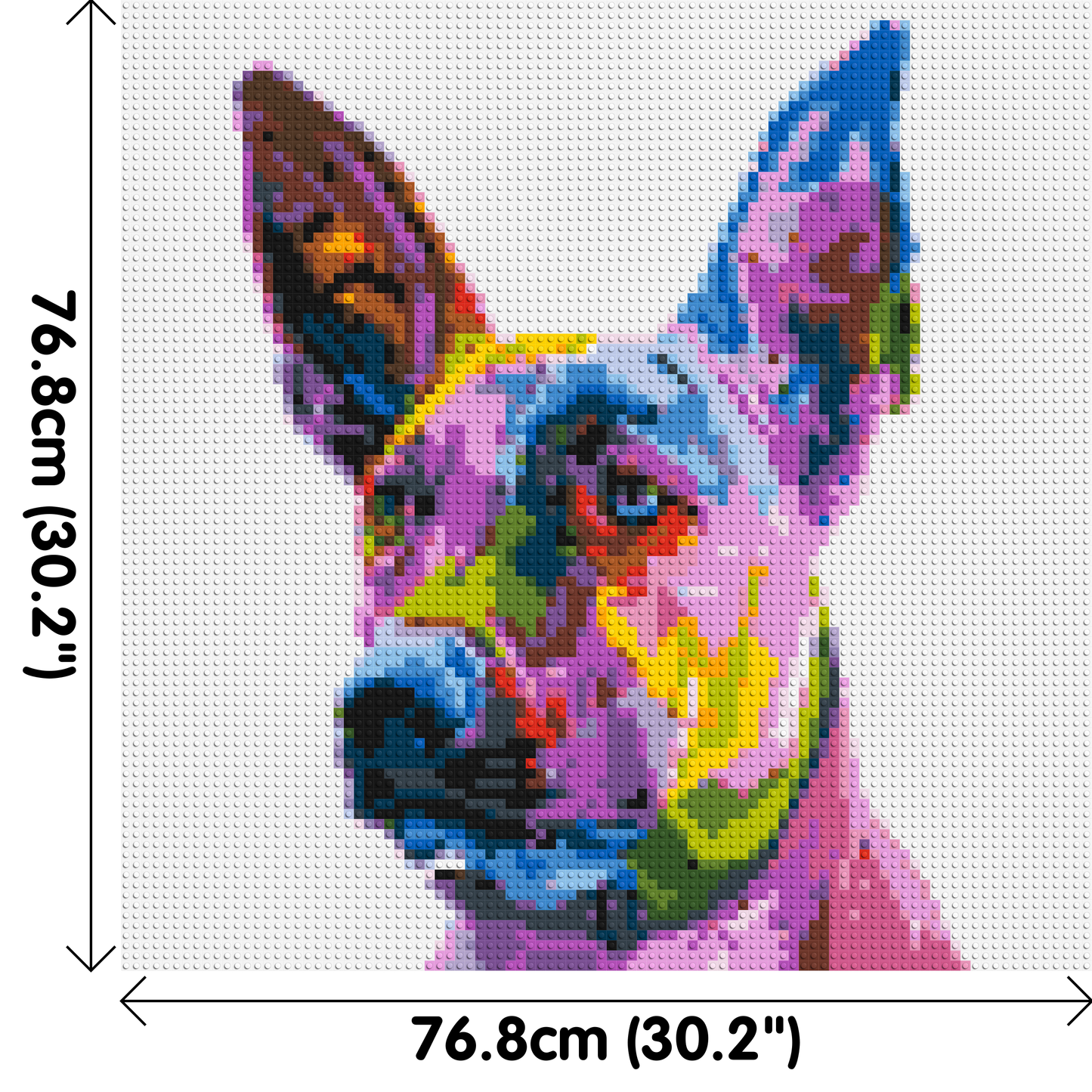 Belgian Malinois Colourful Pop Art - Brick Art Mosaic Kit 4x4 large