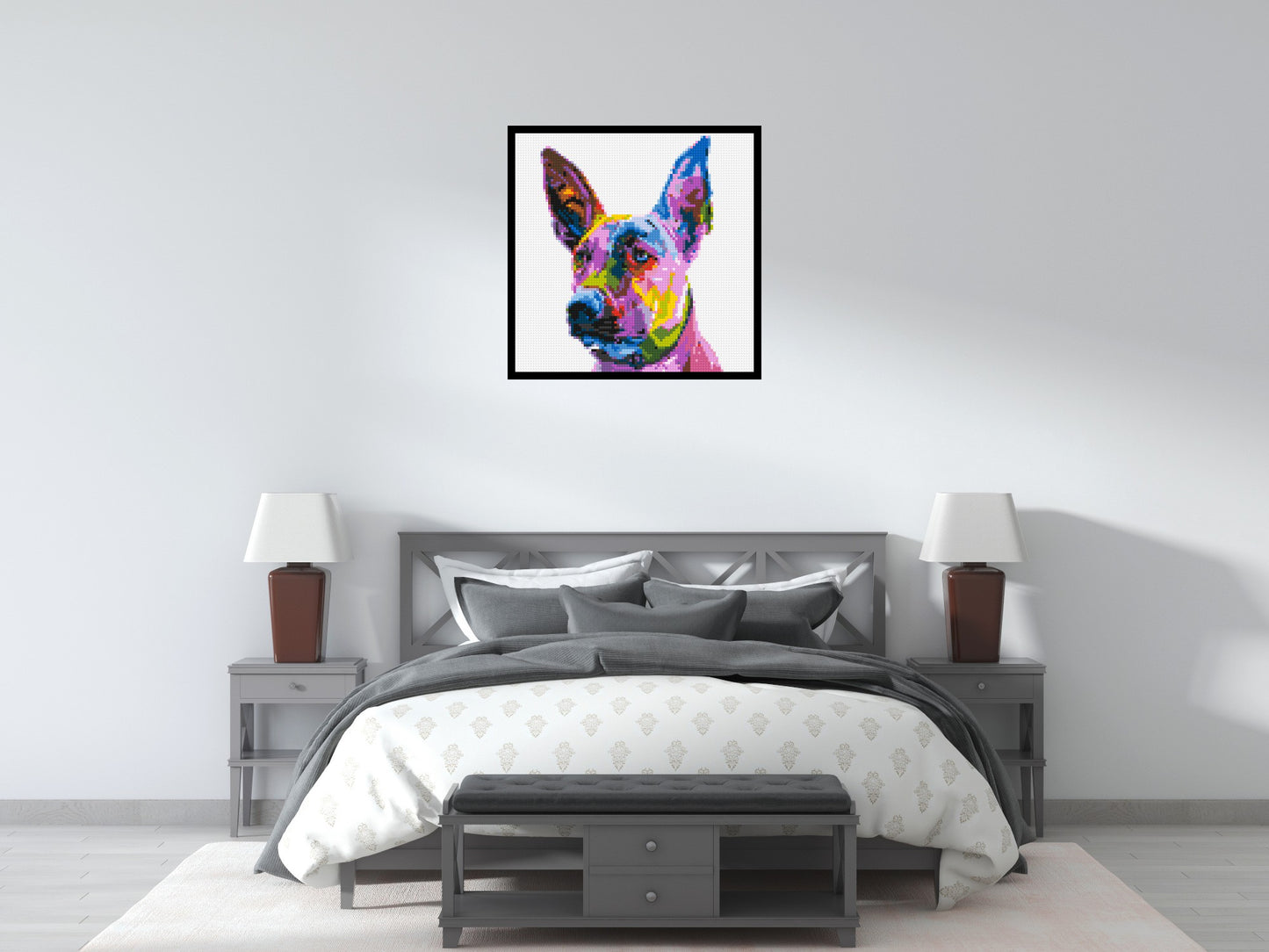 Belgian Malinois Colourful Pop Art - Brick Art Mosaic Kit 4x4 large