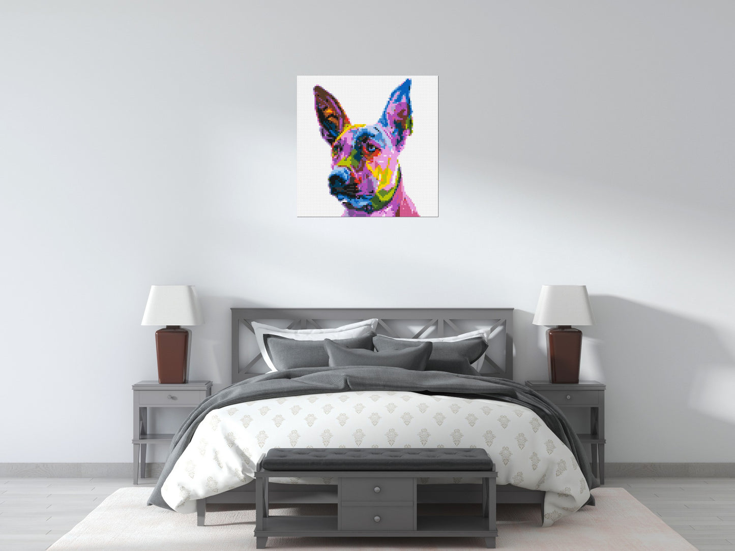 Belgian Malinois Colourful Pop Art - Brick Art Mosaic Kit 4x4 large