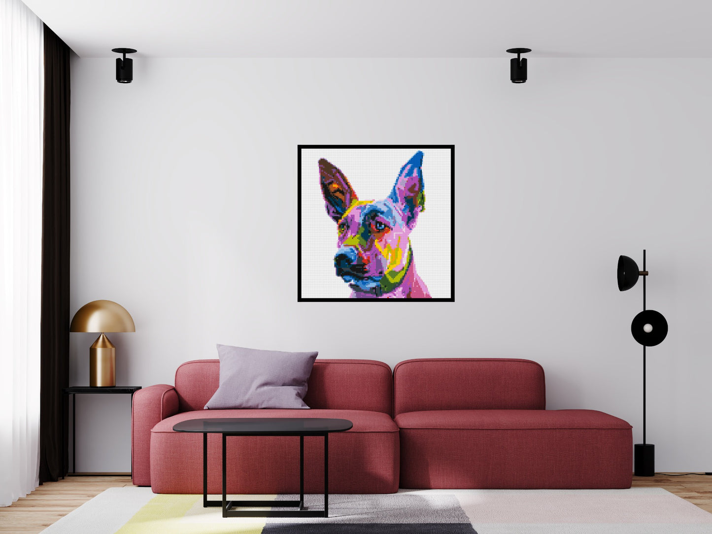 Belgian Malinois Colourful Pop Art - Brick Art Mosaic Kit 5x5 large