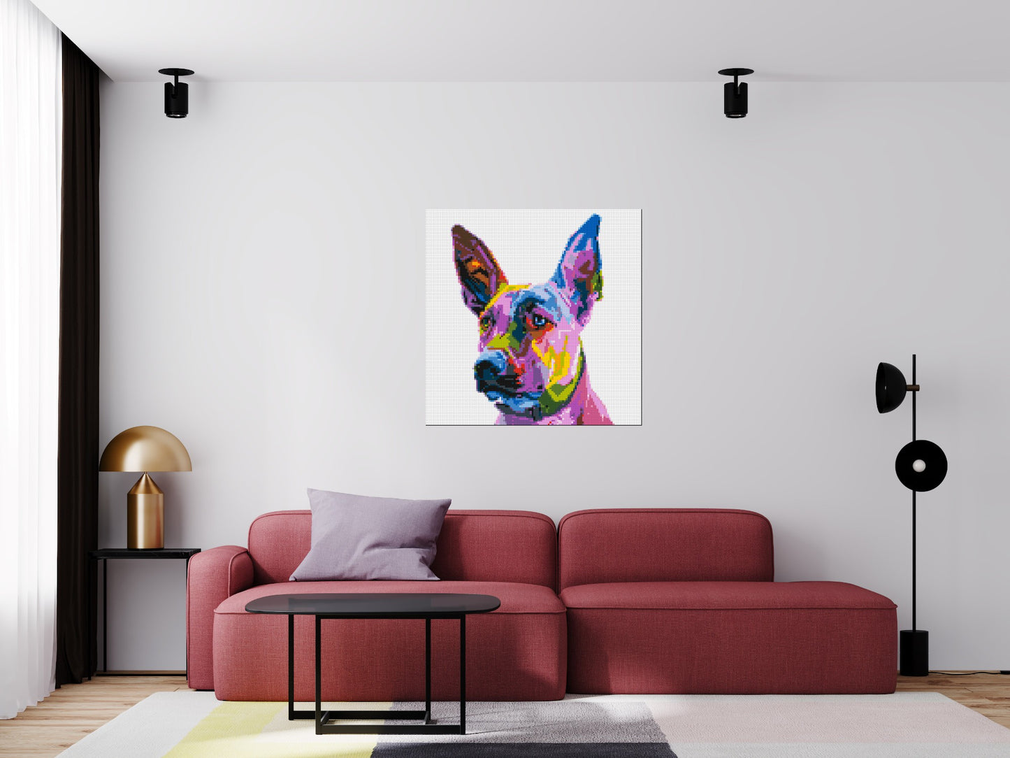 Belgian Malinois Colourful Pop Art - Brick Art Mosaic Kit 5x5 large