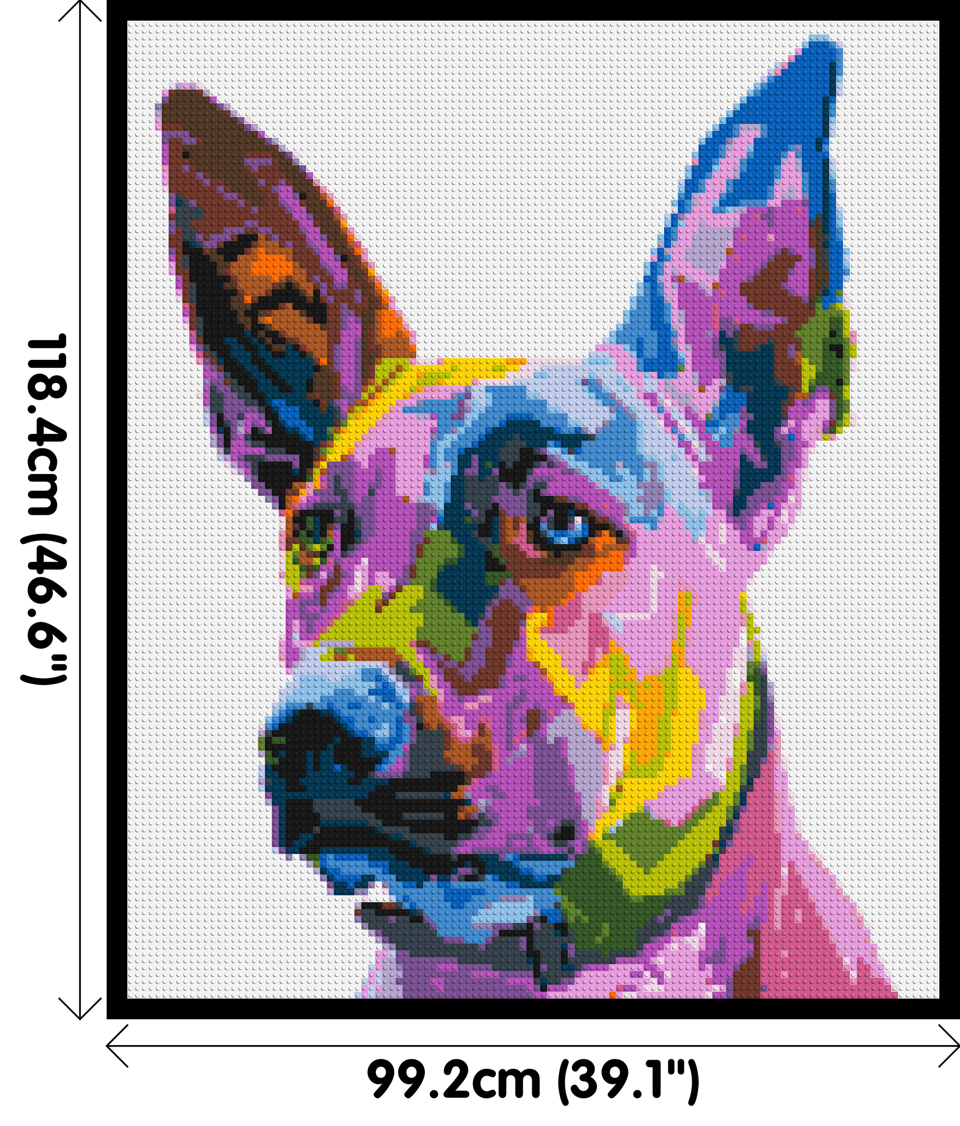 Belgian Malinois Colourful Pop Art - Brick Art Mosaic Kit 5x6 dimensions with frame