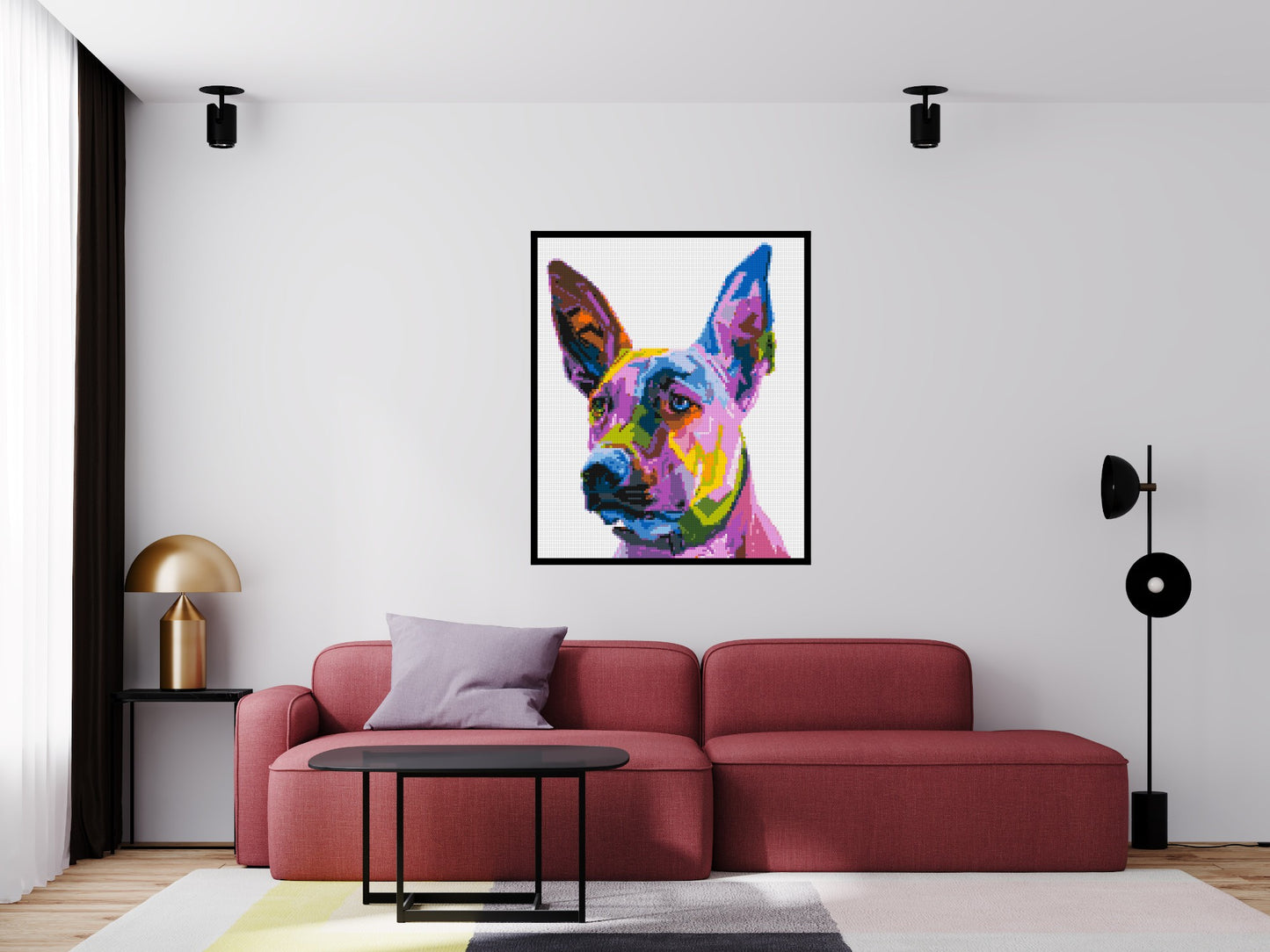 Belgian Malinois Colourful Pop Art - Brick Art Mosaic Kit 5x6 large