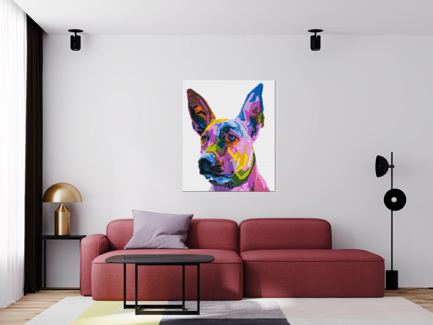 Belgian Malinois Colourful Pop Art - Brick Art Mosaic Kit 5x6 large