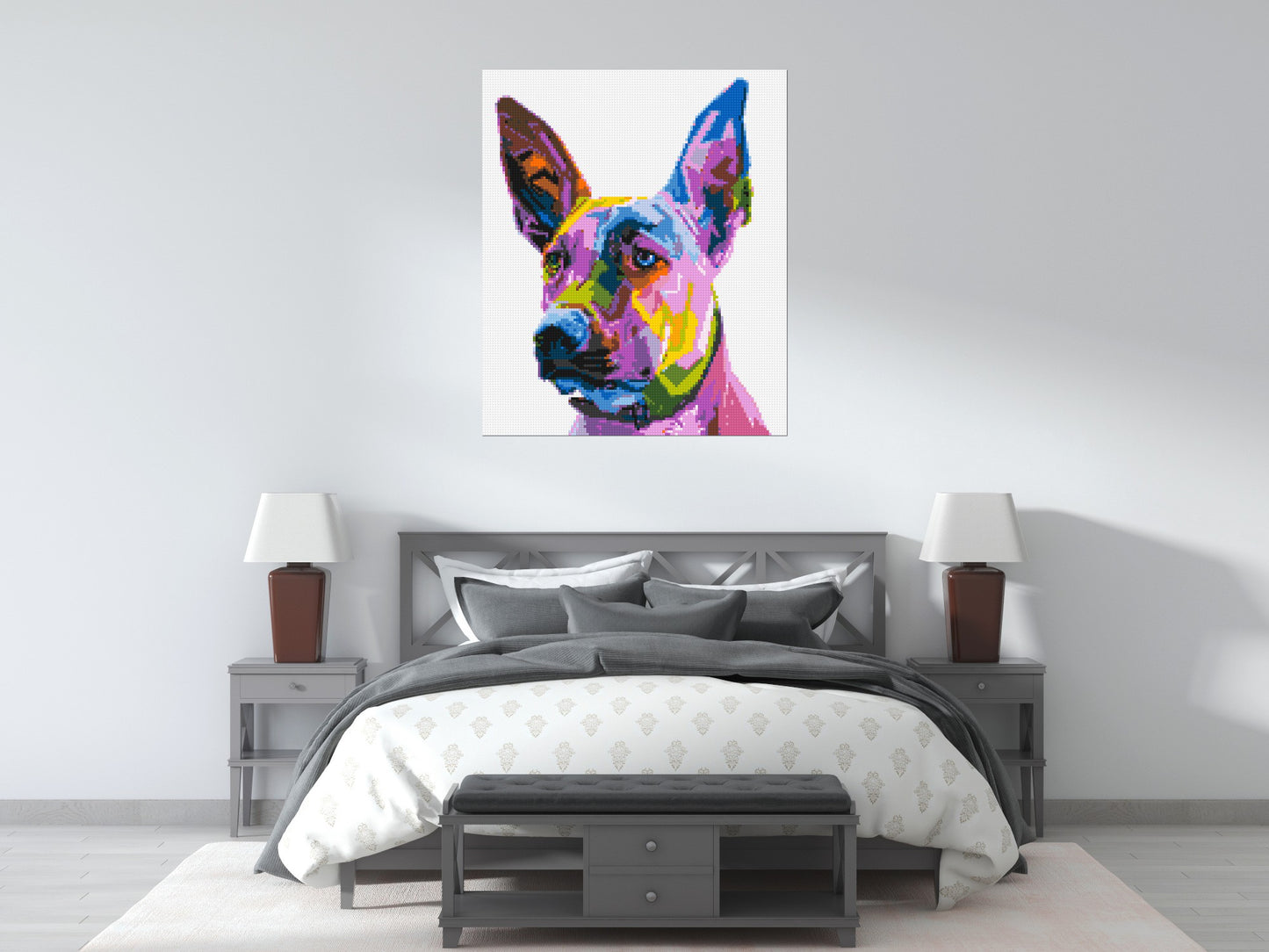 Belgian Malinois Colourful Pop Art - Brick Art Mosaic Kit 5x6 large