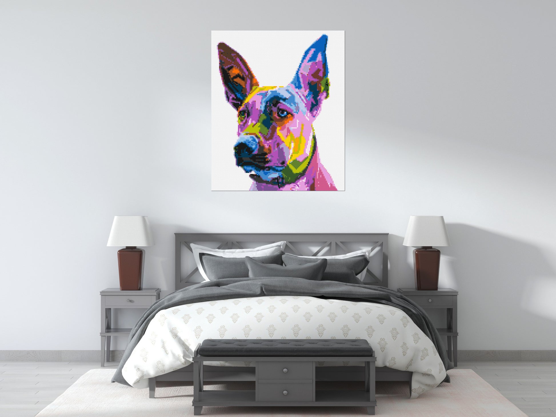 Belgian Malinois Colourful Pop Art - Brick Art Mosaic Kit 5x6 scene