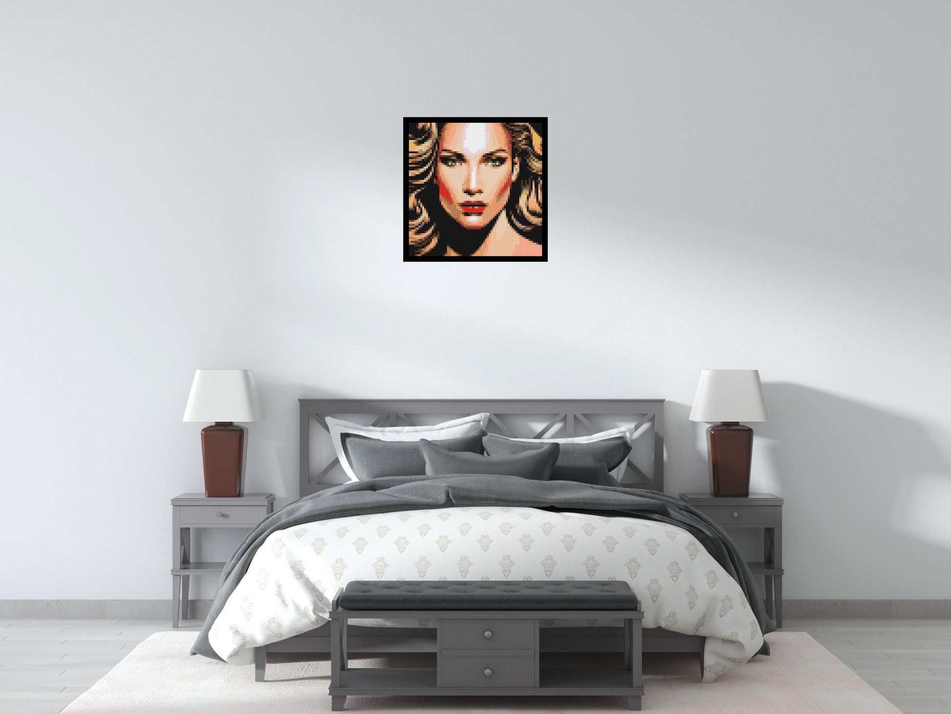 Jennifer Lopez - Brick Art Mosaic Kit 3x3 scene with frame