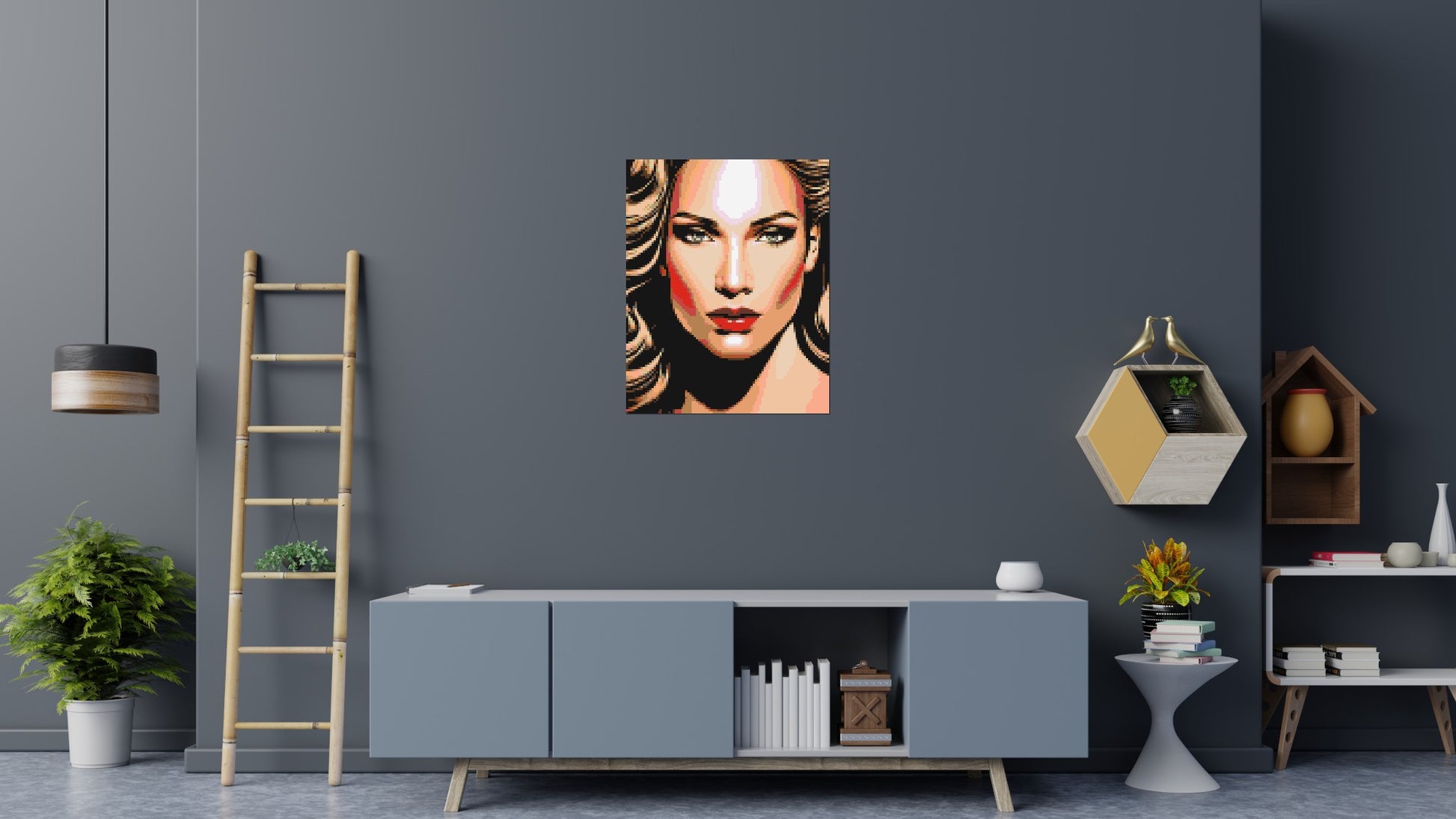 Jennifer Lopez - Brick Art Mosaic Kit 4x5 scene