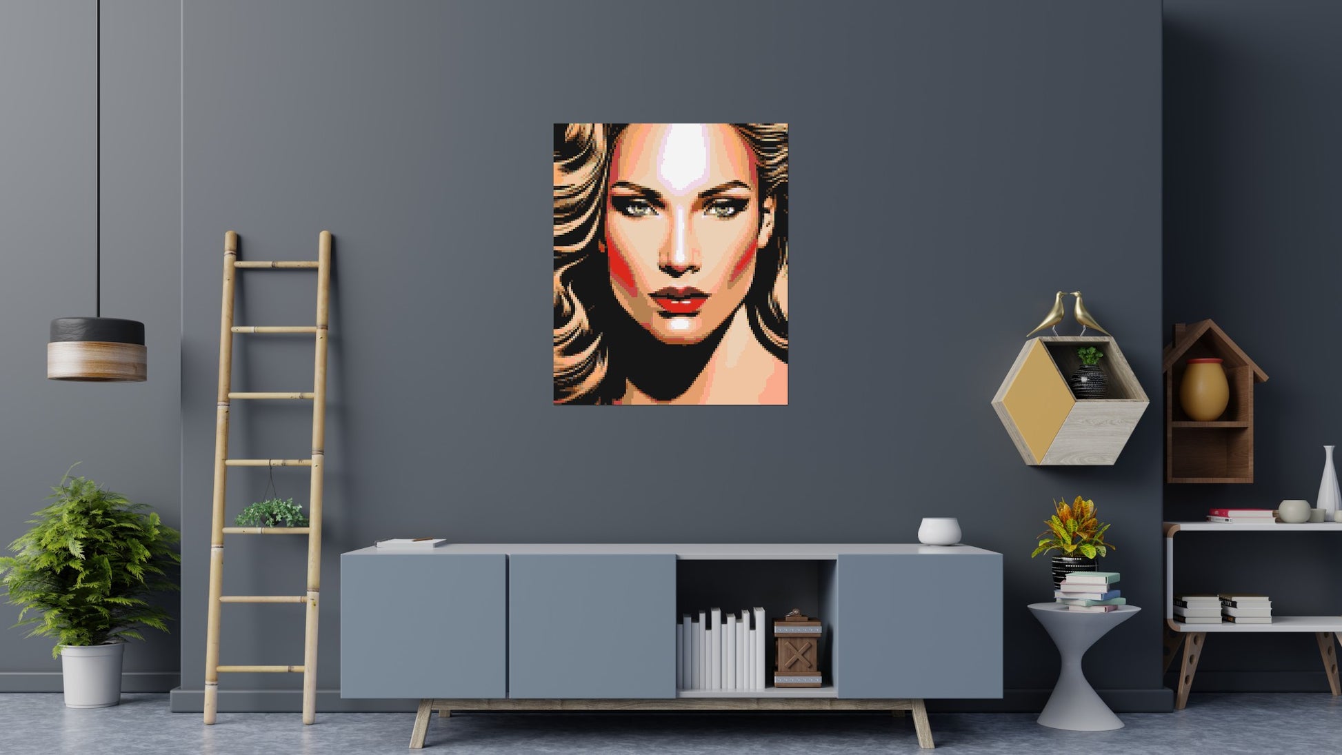 Jennifer Lopez - Brick Art Mosaic Kit 5x6 scene