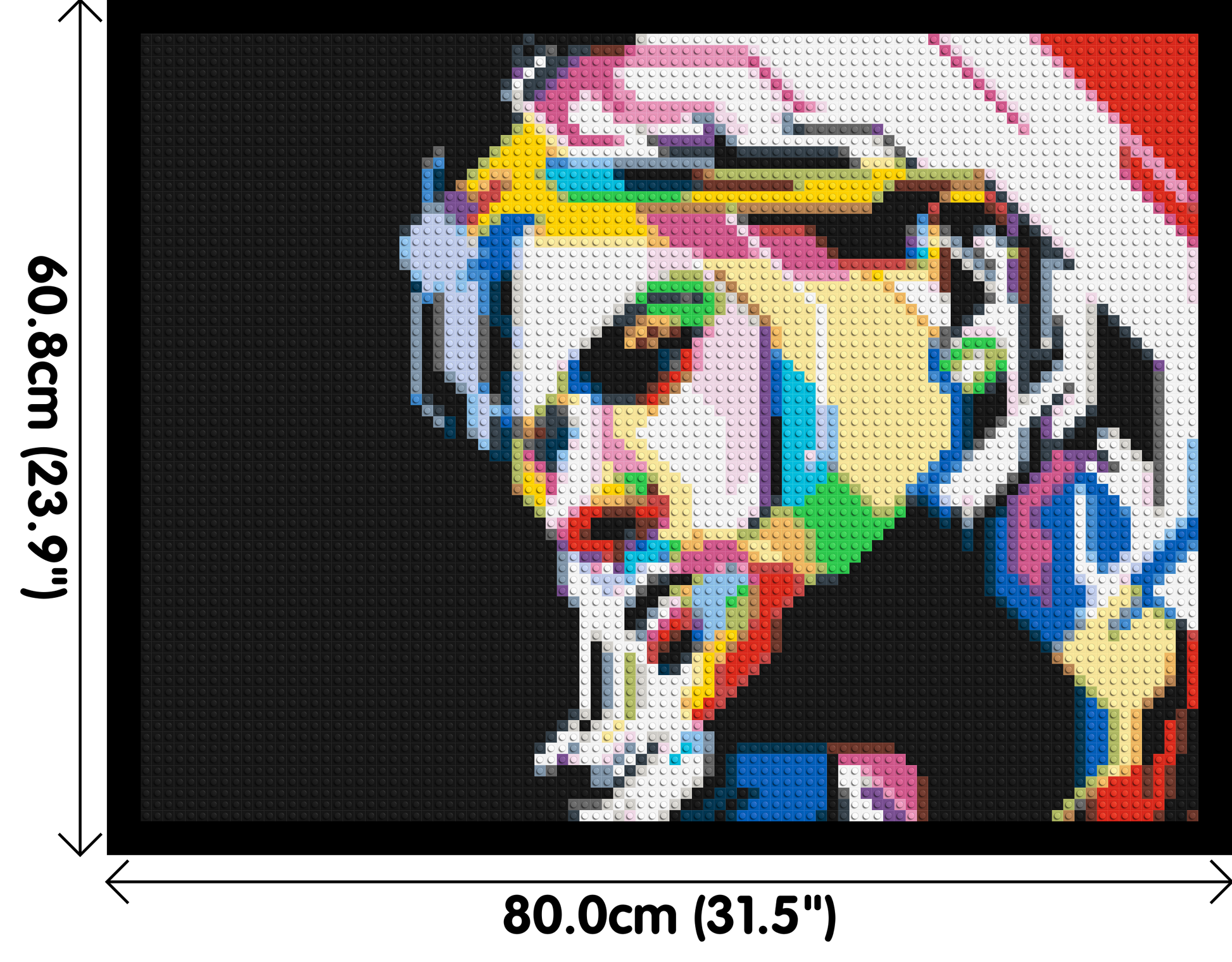 Kurt Cobain - Brick Art Mosaic Kit 4x3 dimensions with frame