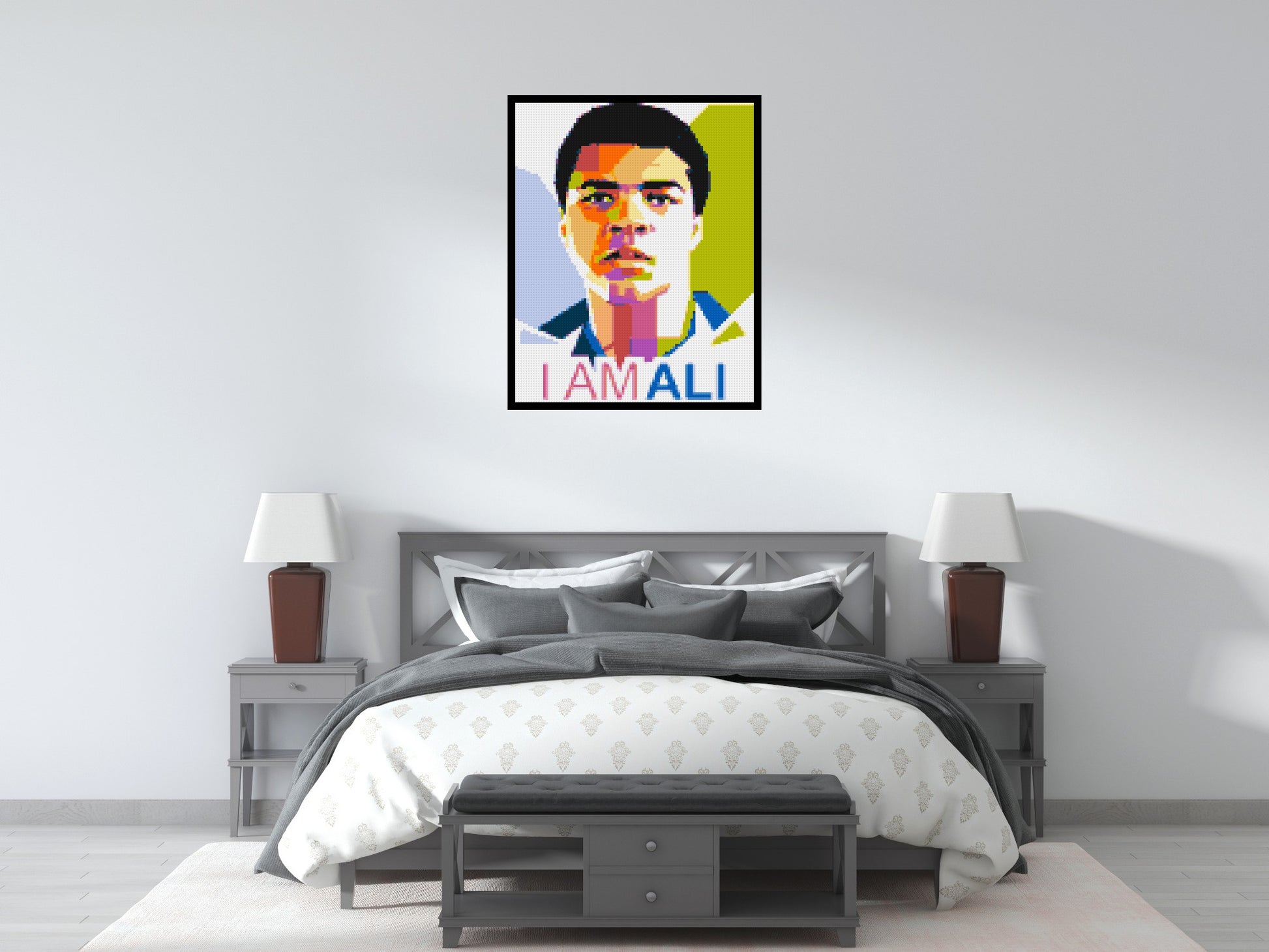 Muhammad Ali - Brick Art Mosaic Kit 4x5 scene with frame