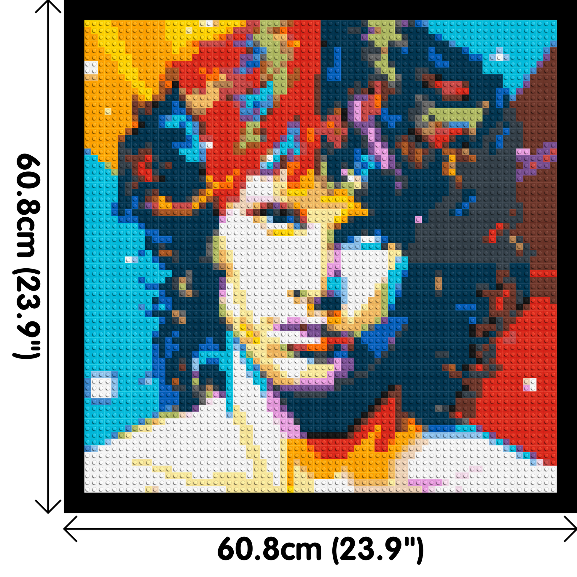 Jim Morrison - Brick Art Mosaic Kit 3x3 dimensions with frame