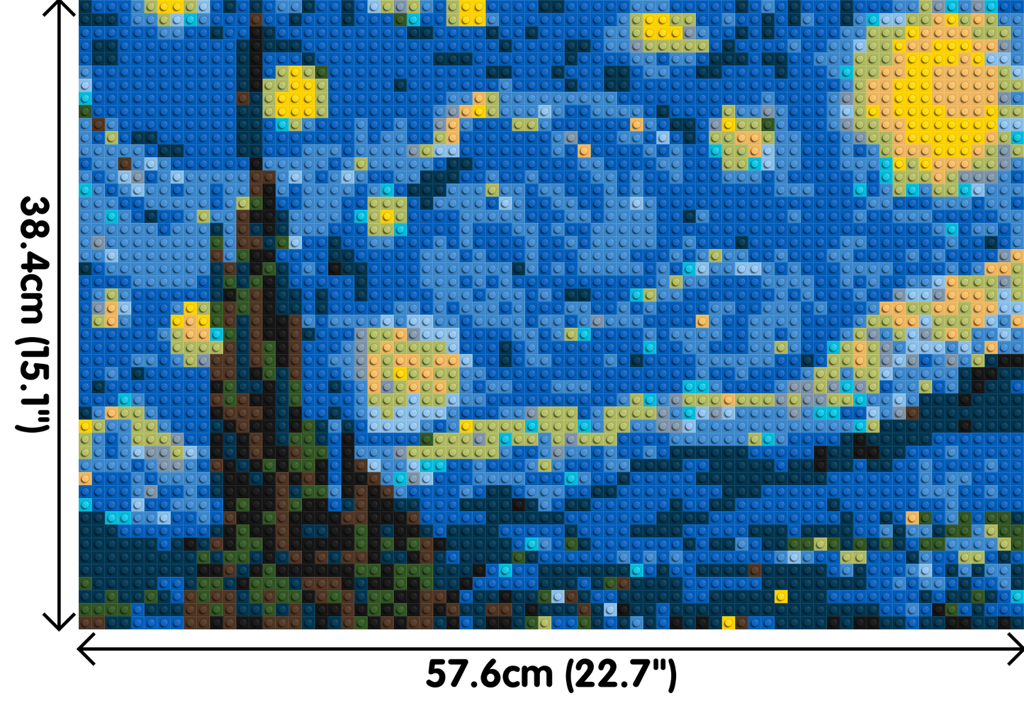 Starry Night by Vincent Van Gogh - Brick Art Mosaic Kit 3x2 large